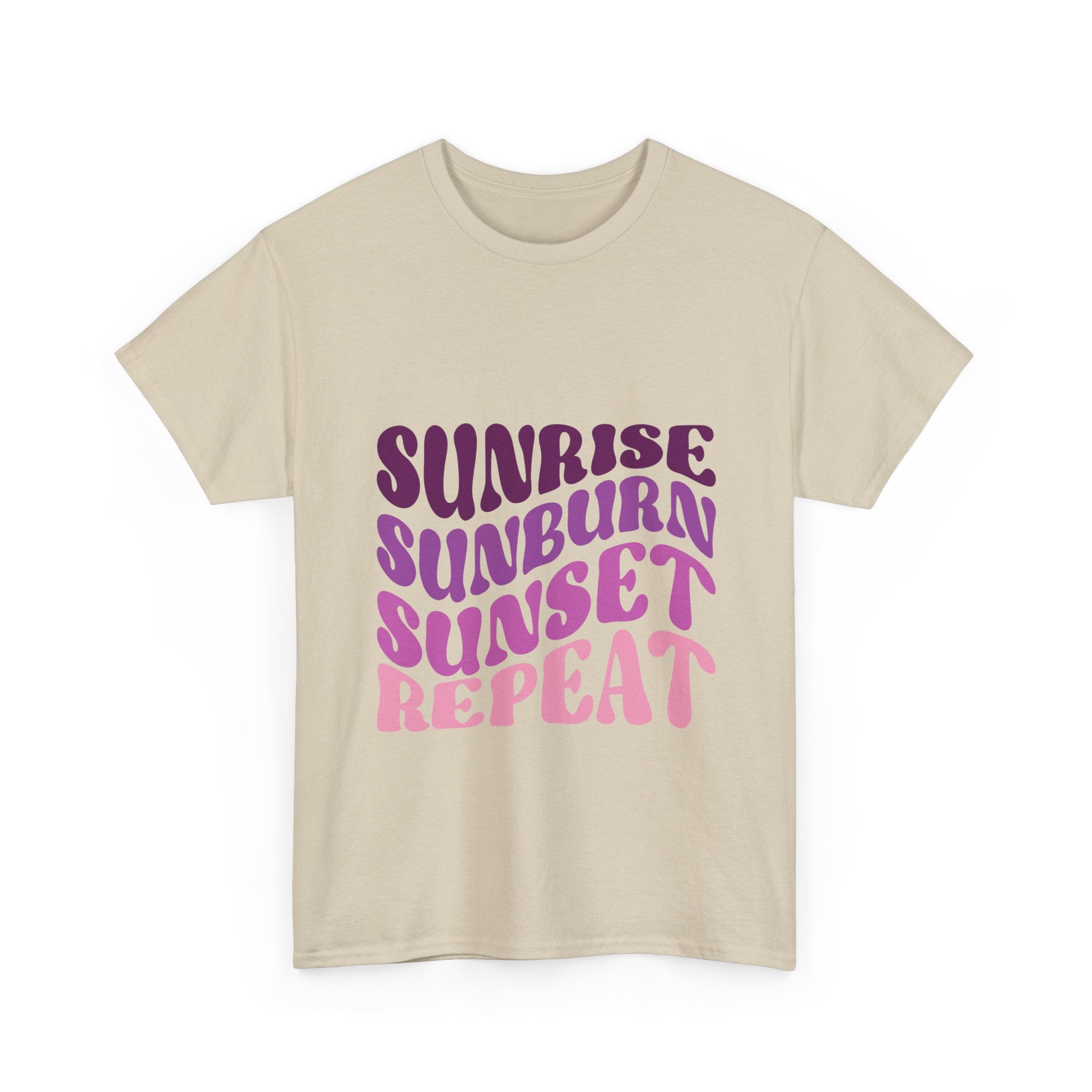 Sunrise Sunburn Sunset Repeat Retro Beach Tee