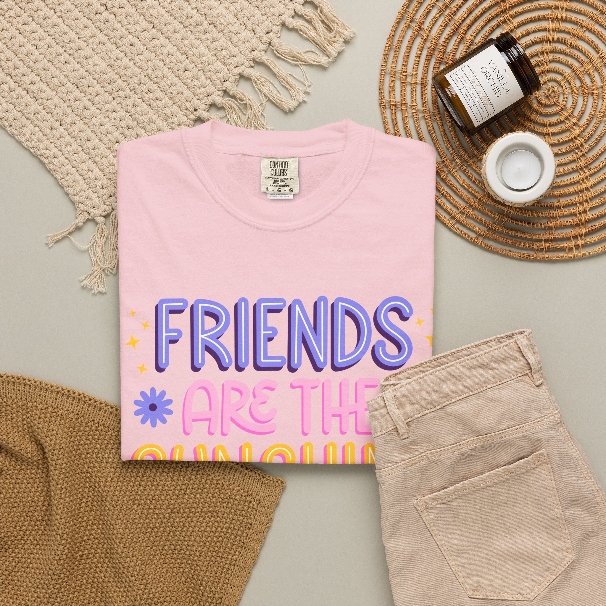 Friends Are the Sunshine of Life Text Printed UnisexT-Shirt