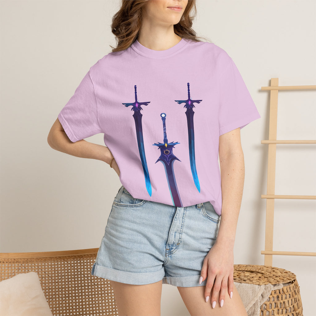 Magical Aura Swords Graphic Printed T-shirt — Pastel Fantasy Magical Swords