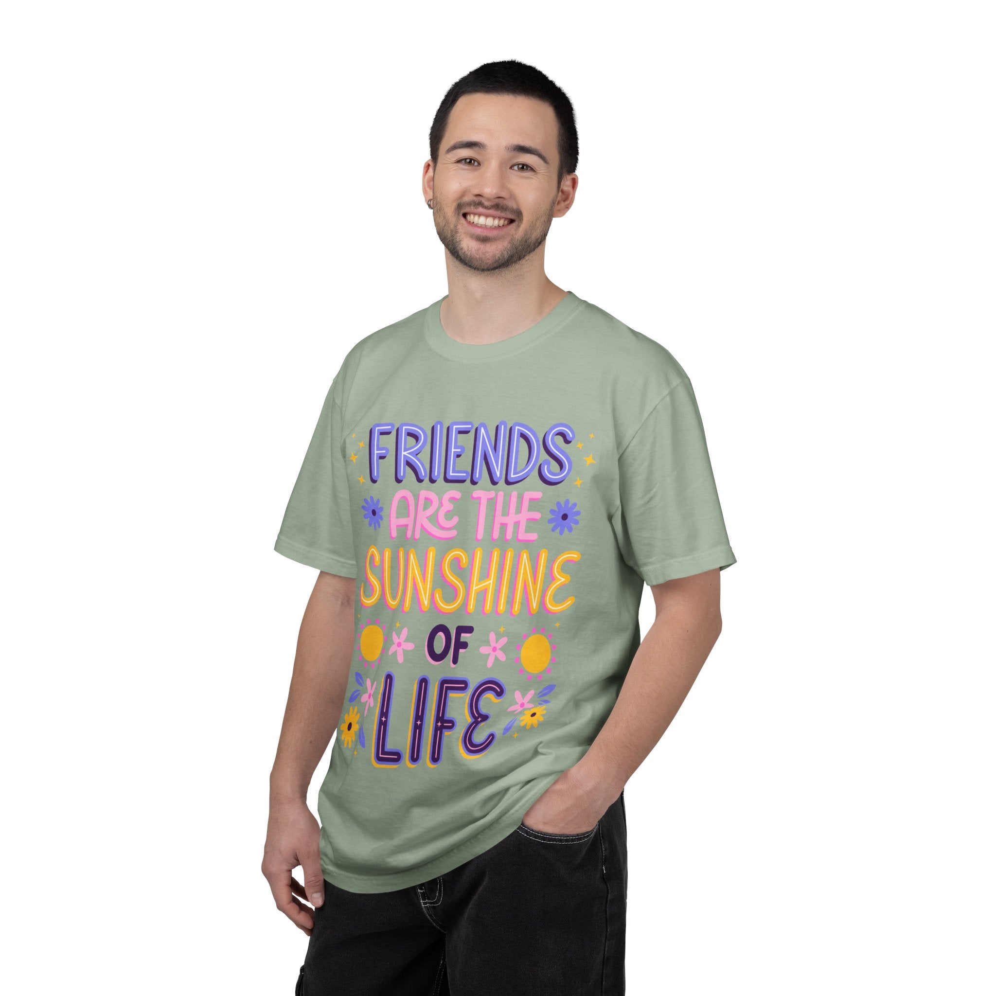 Friends Are the Sunshine of Life Text Printed UnisexT-Shirt