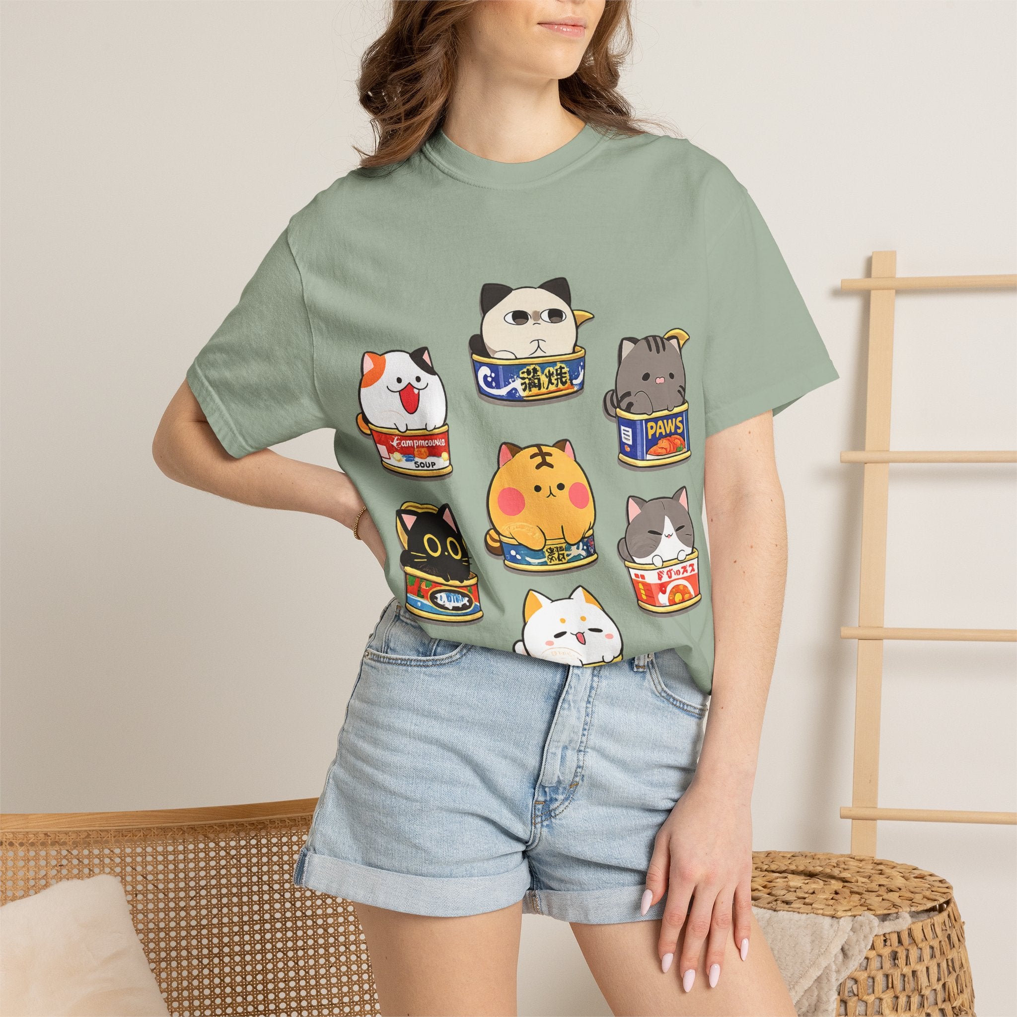 Cute Cat Sushi T-Shirt — Kawaii Cat Can Crewneck