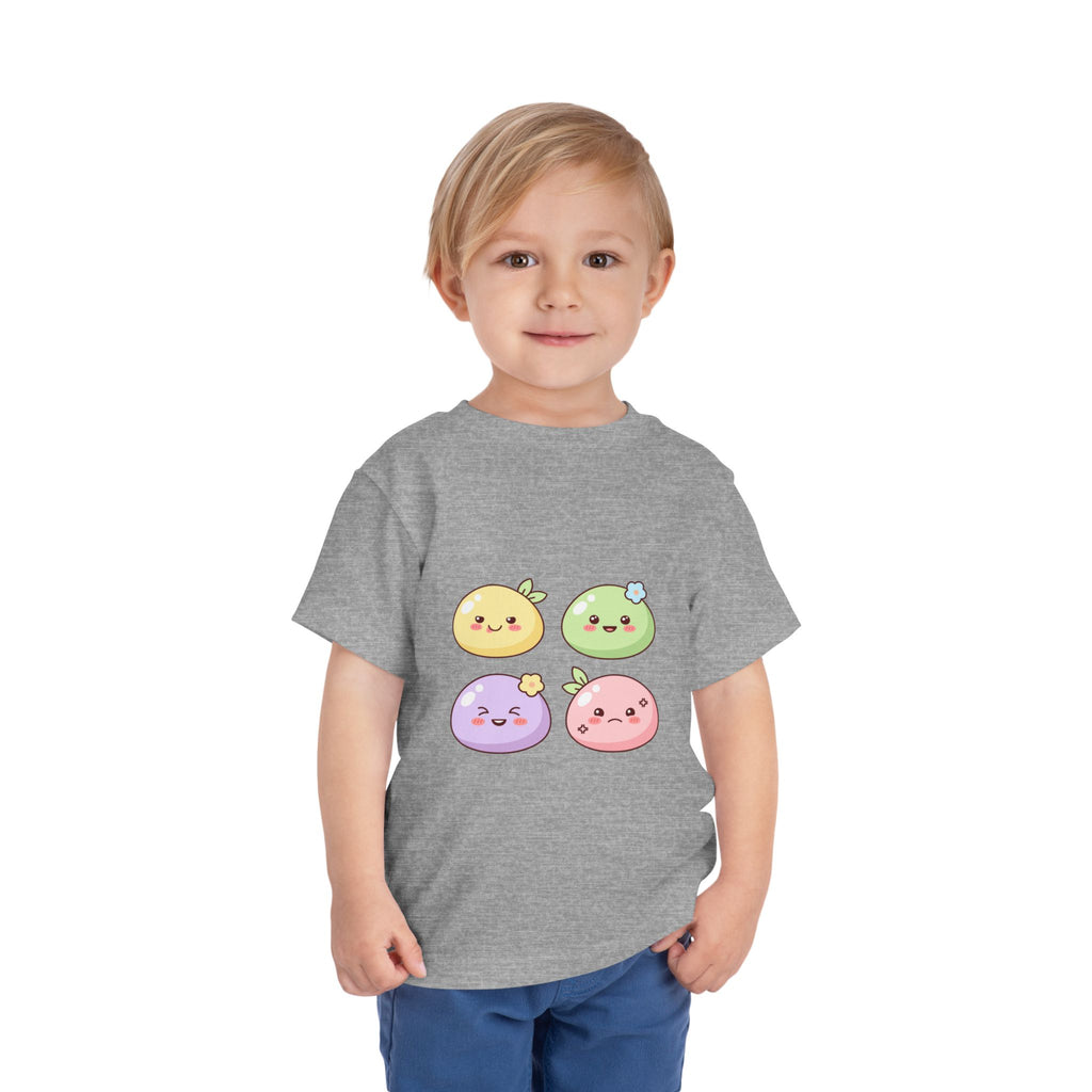 Kawaii Fruit Faces Toddler Tee — Cute Pastel Fruit Characters Shirt
