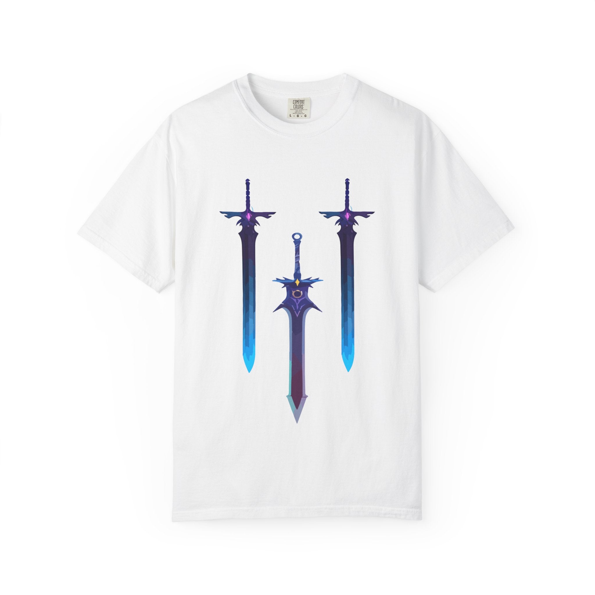 Magical Aura Swords Graphic Printed T-shirt — Pastel Fantasy Magical Swords