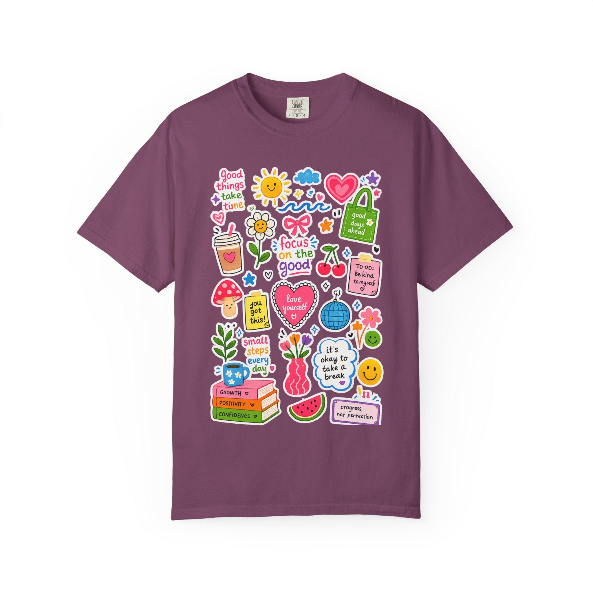 Positive Doodles Graphic T-Shirt — "Focus on the Good" Inspirational Tee