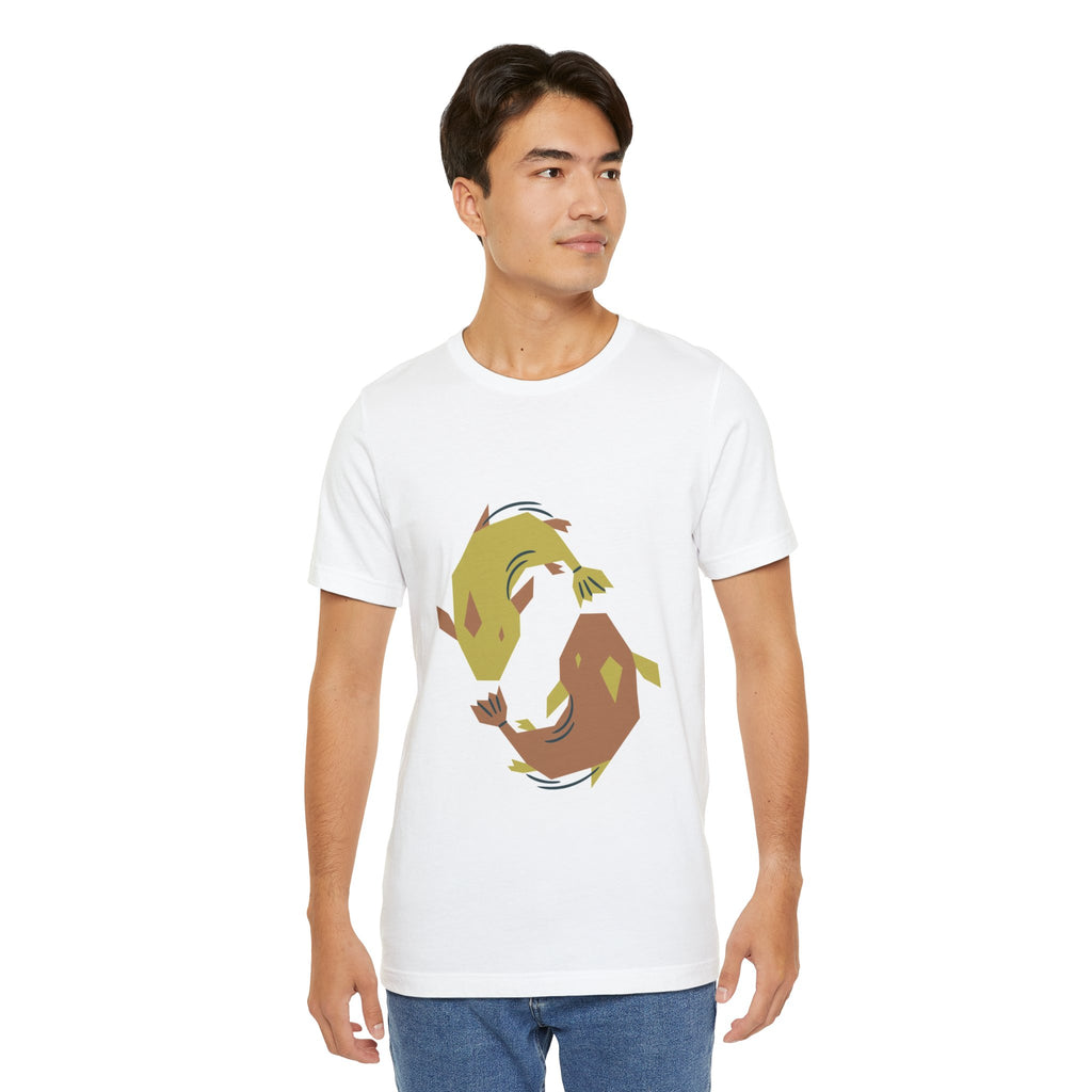 Koi Yin Yang Tee — Minimal Two-Tone Fish Graphic T-Shirt