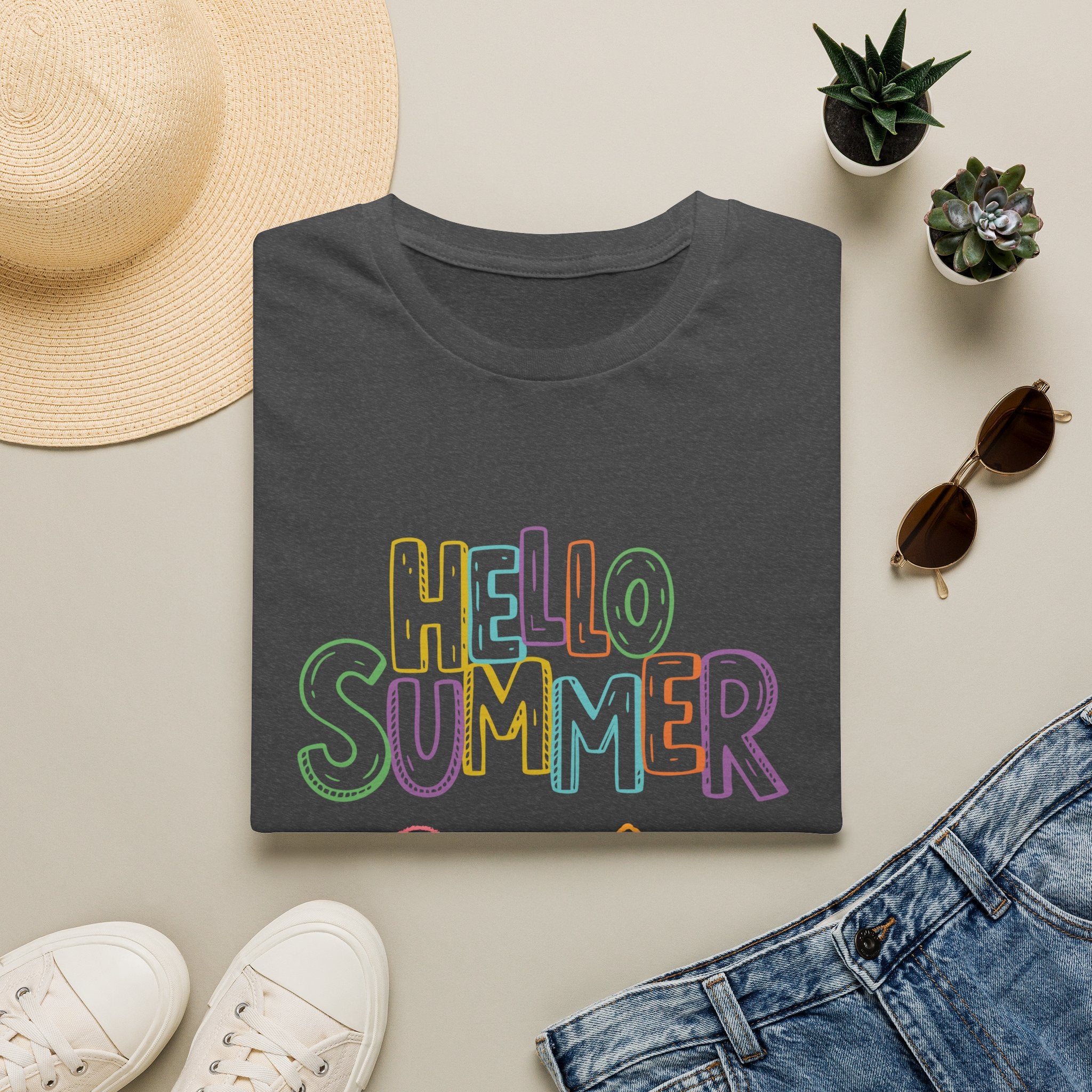 Hello Summer T-Shirt — Pastel Beach Vibes Graphic Tee