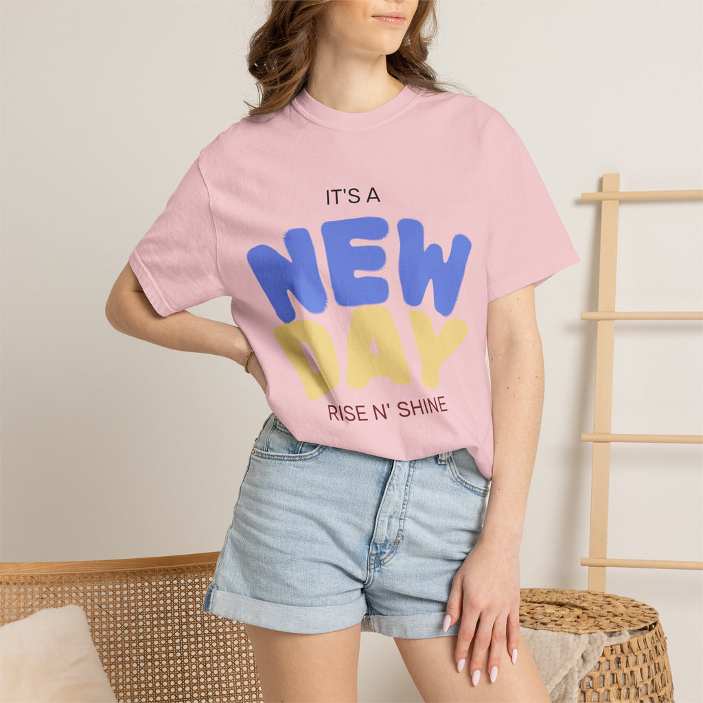New Day "Rise N' Shine" T-Shirt — Happy and Dazzling Graphic Tee