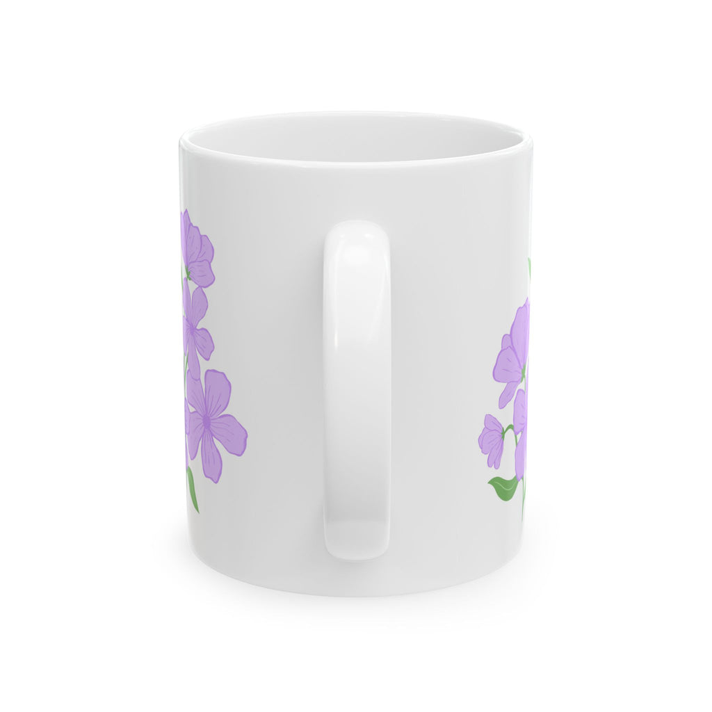 Floral Phlox Ceramic Mug — Purple Flower Coffee Cup (11oz & 15oz)