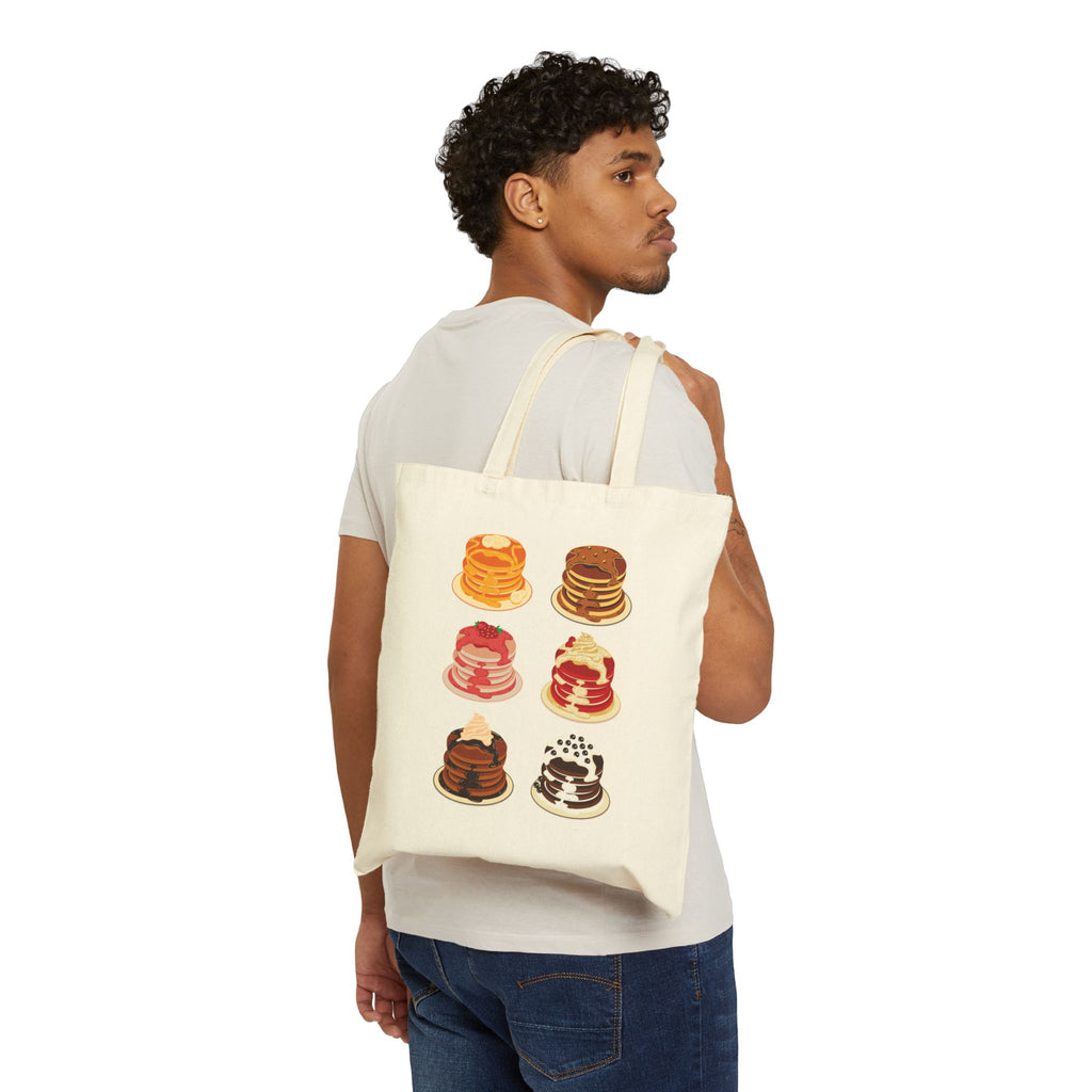 Colourfull Delicious Pancake Stack Cotton Tote Bag — Cute Brunch Grocery Tote