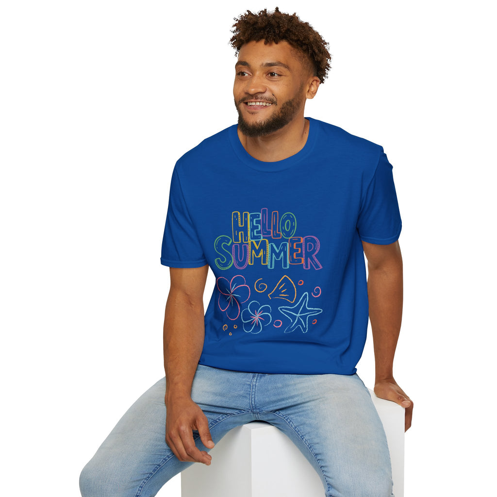 Hello Summer T-Shirt — Pastel Beach Vibes Graphic Tee