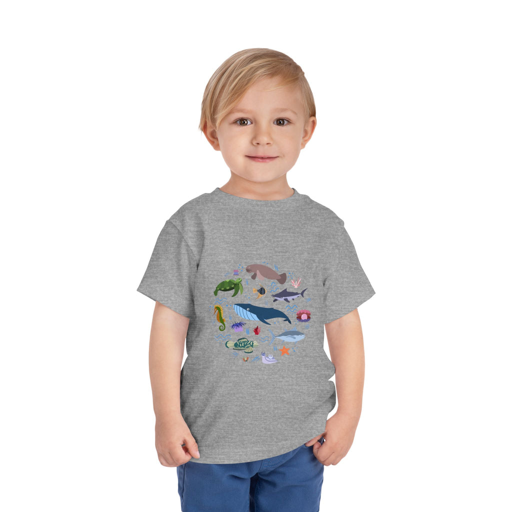 Toddler Tee — Cute Ocean Animals Circle Graphic