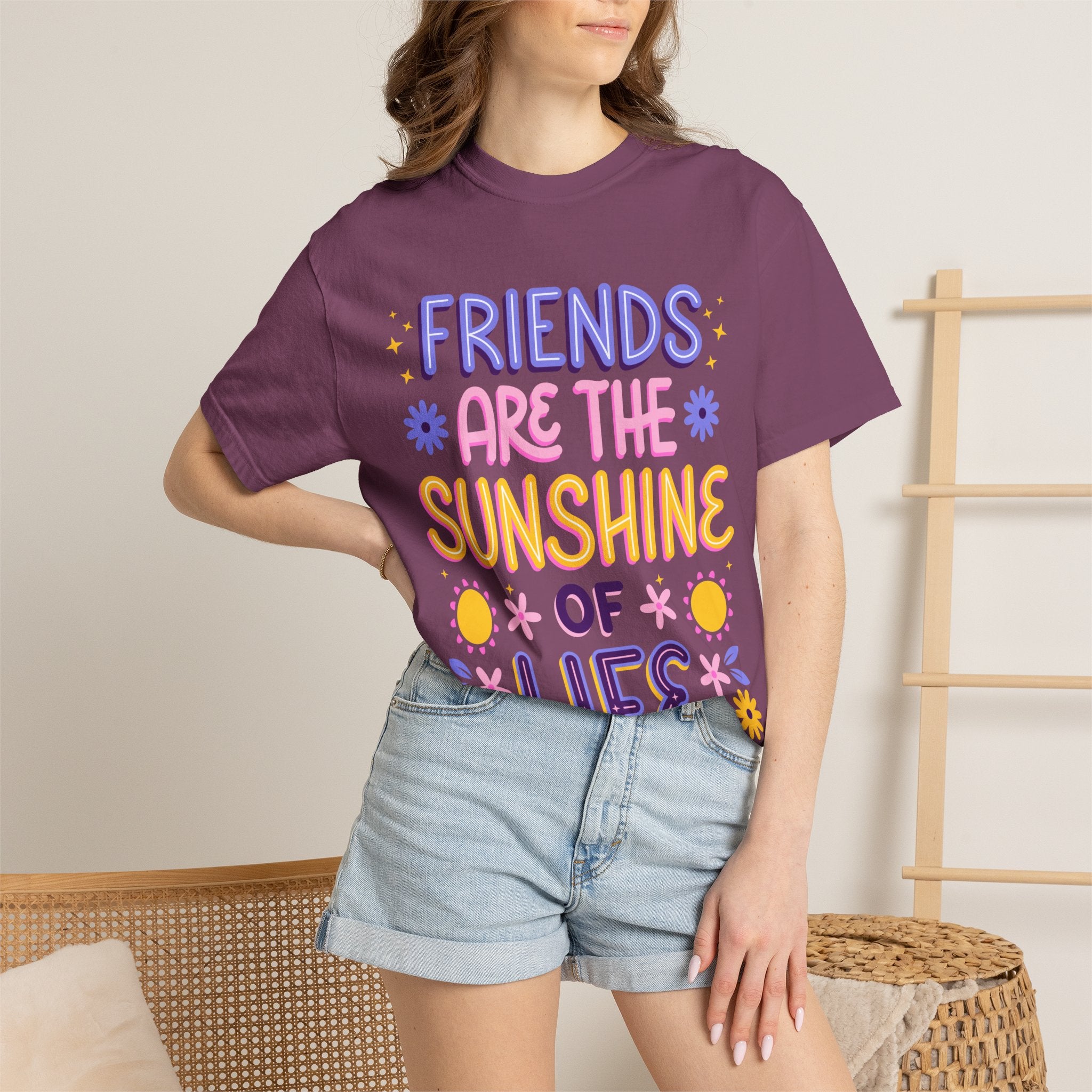 Friends Are the Sunshine of Life Text Printed UnisexT-Shirt