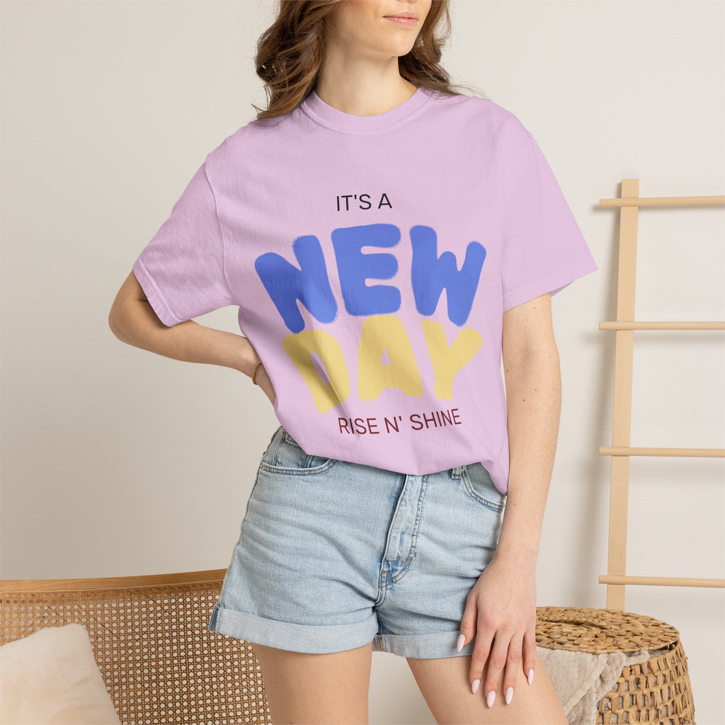 New Day "Rise N' Shine" T-Shirt — Happy and Dazzling Graphic Tee