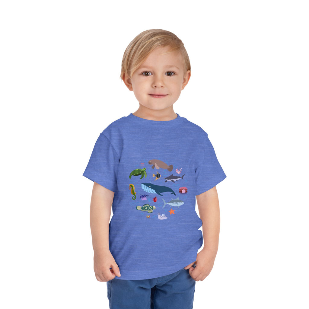 Toddler Tee — Cute Ocean Animals Circle Graphic