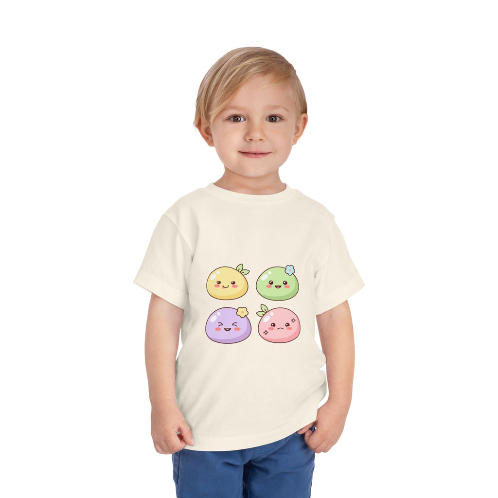 Kawaii Fruit Faces Toddler Tee — Cute Pastel Fruit Characters Shirt