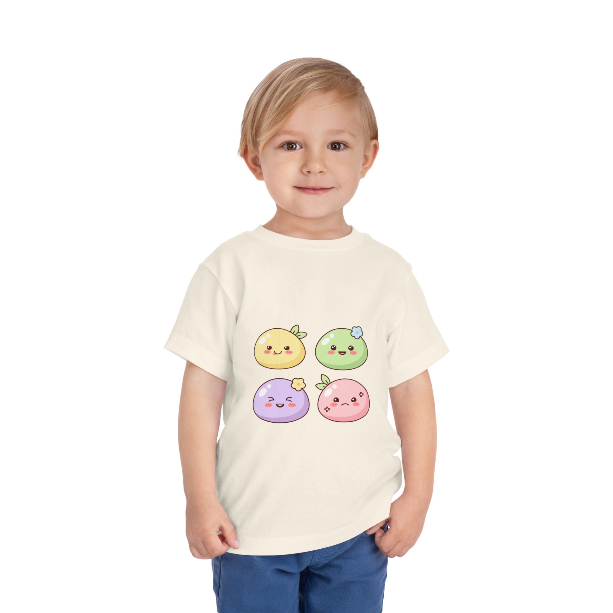 Kawaii Fruit Faces Toddler Tee — Cute Pastel Fruit Characters Shirt