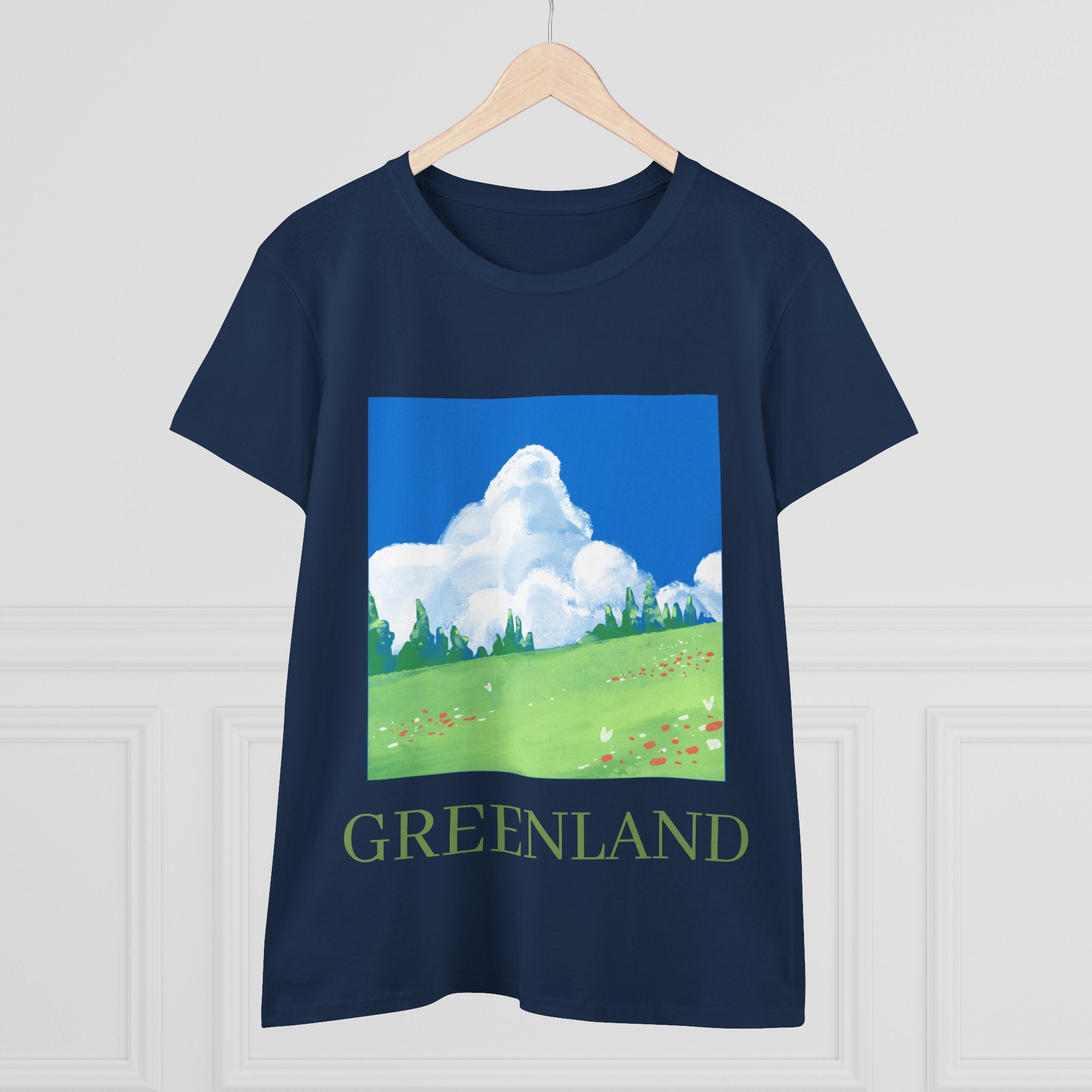 Greenland Scenic Tee — Pastel Meadow Graphic T‑Shirt