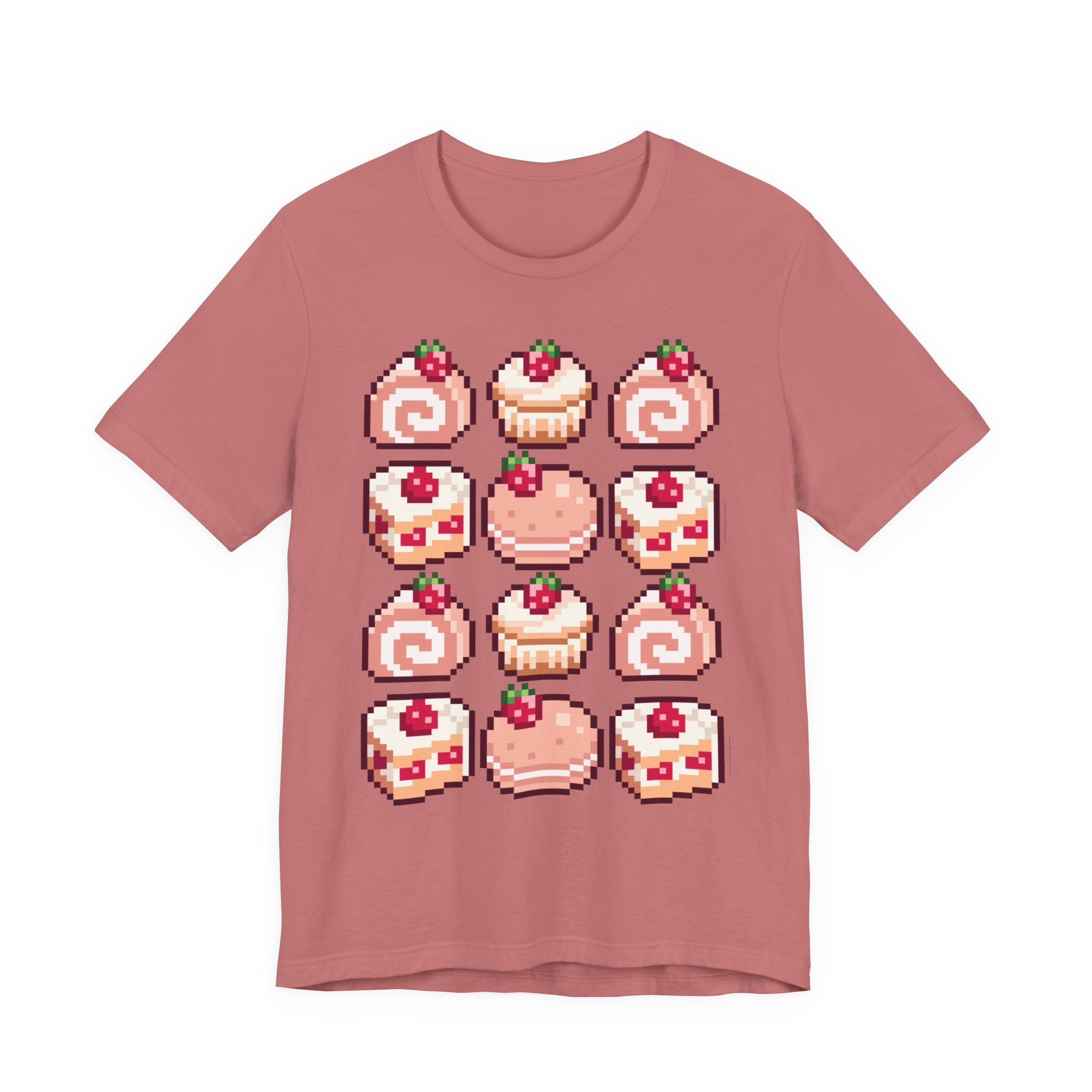 Kawaii Strawberry Pastry T-Shirt — Cute Pixel Dessert Tee