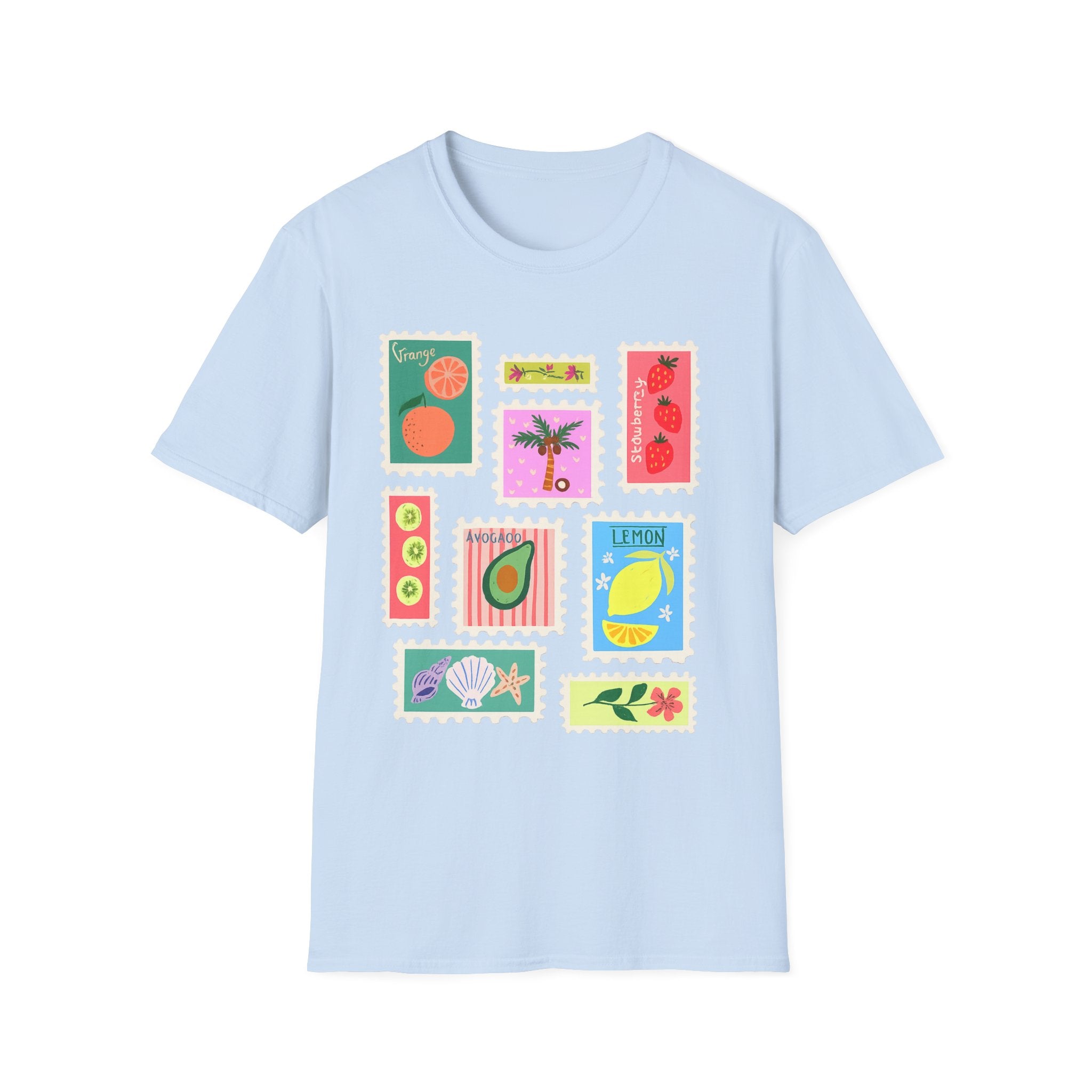 Fruit Patch Graphic T-Shirt — Tropical Citrus & Avocado Art Tee