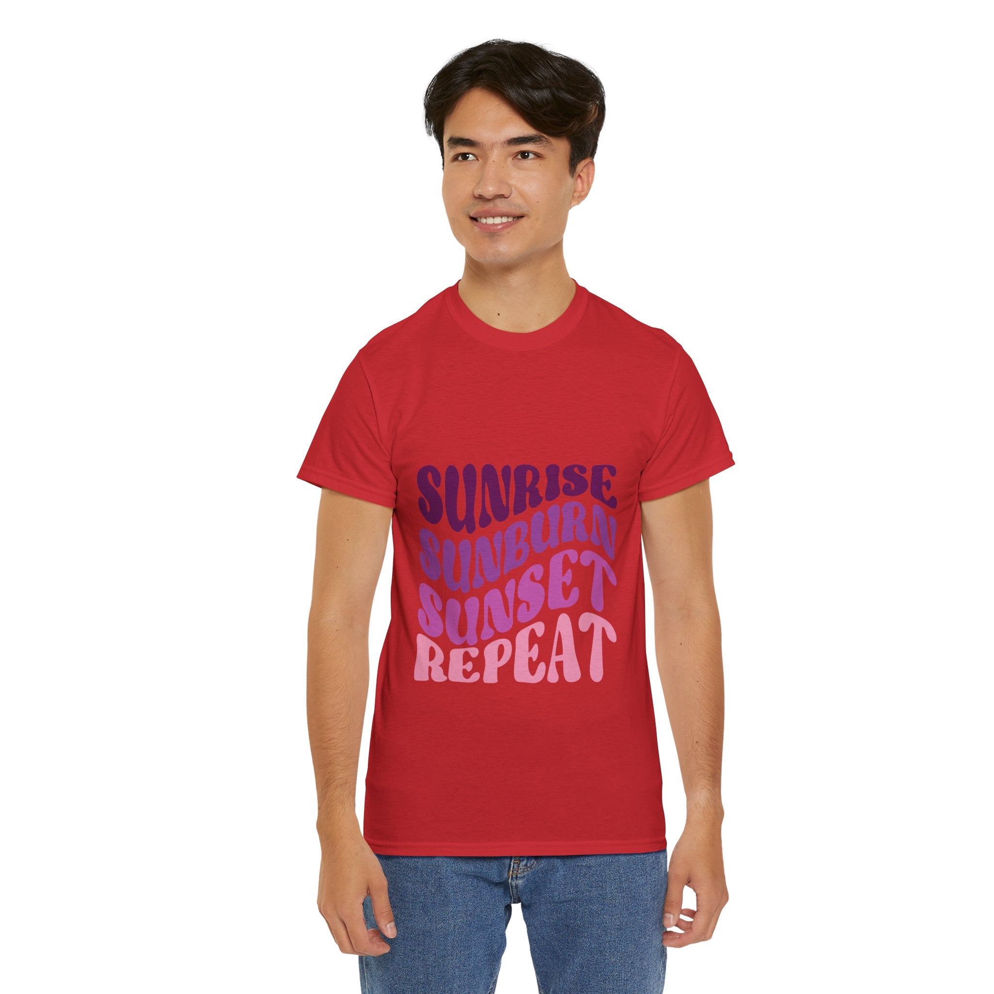 Sunrise Sunburn Sunset Repeat Retro Beach Tee