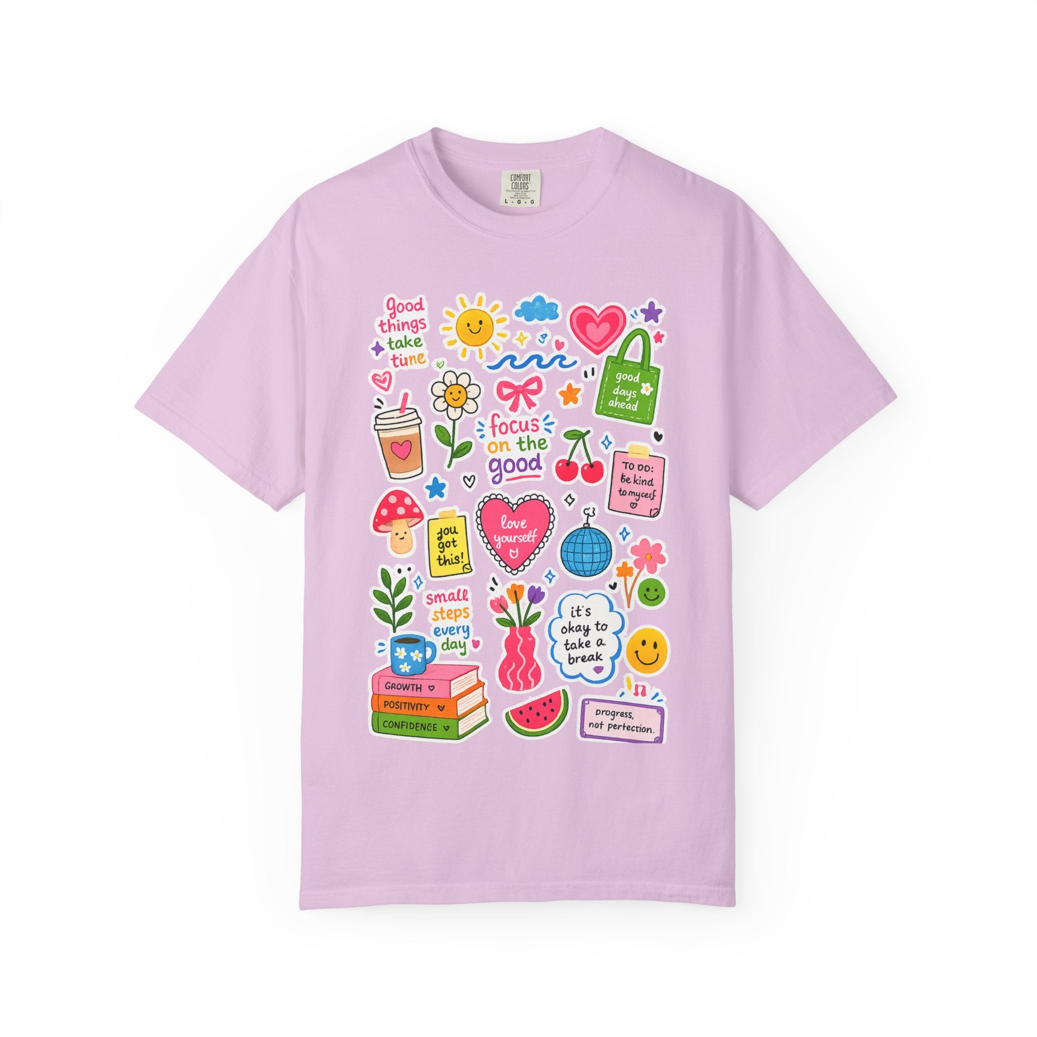 Positive Doodles Graphic T-Shirt — "Focus on the Good" Inspirational Tee