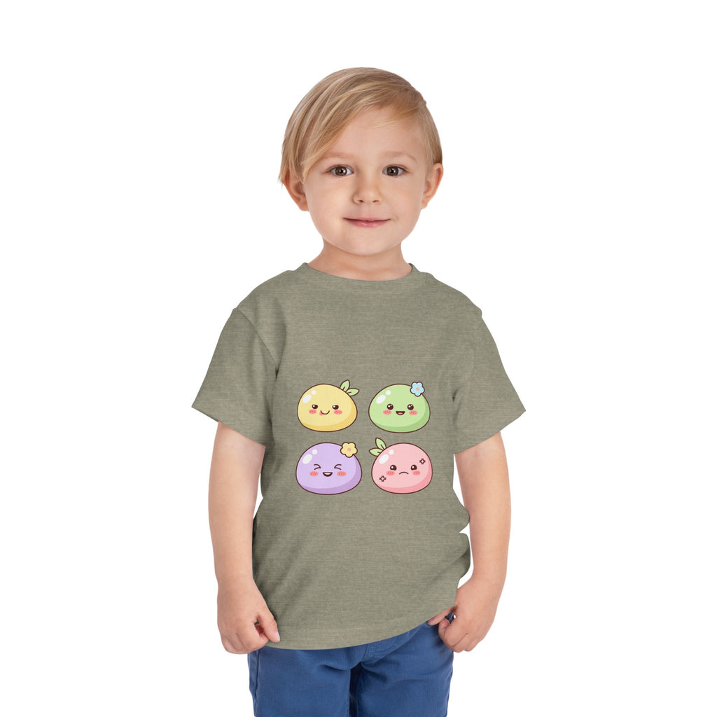 Kawaii Fruit Faces Toddler Tee — Cute Pastel Fruit Characters Shirt