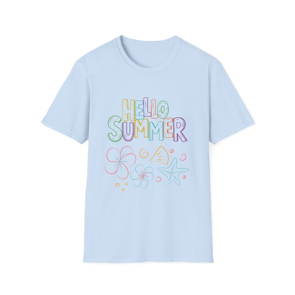Hello Summer T-Shirt — Pastel Beach Vibes Graphic Tee