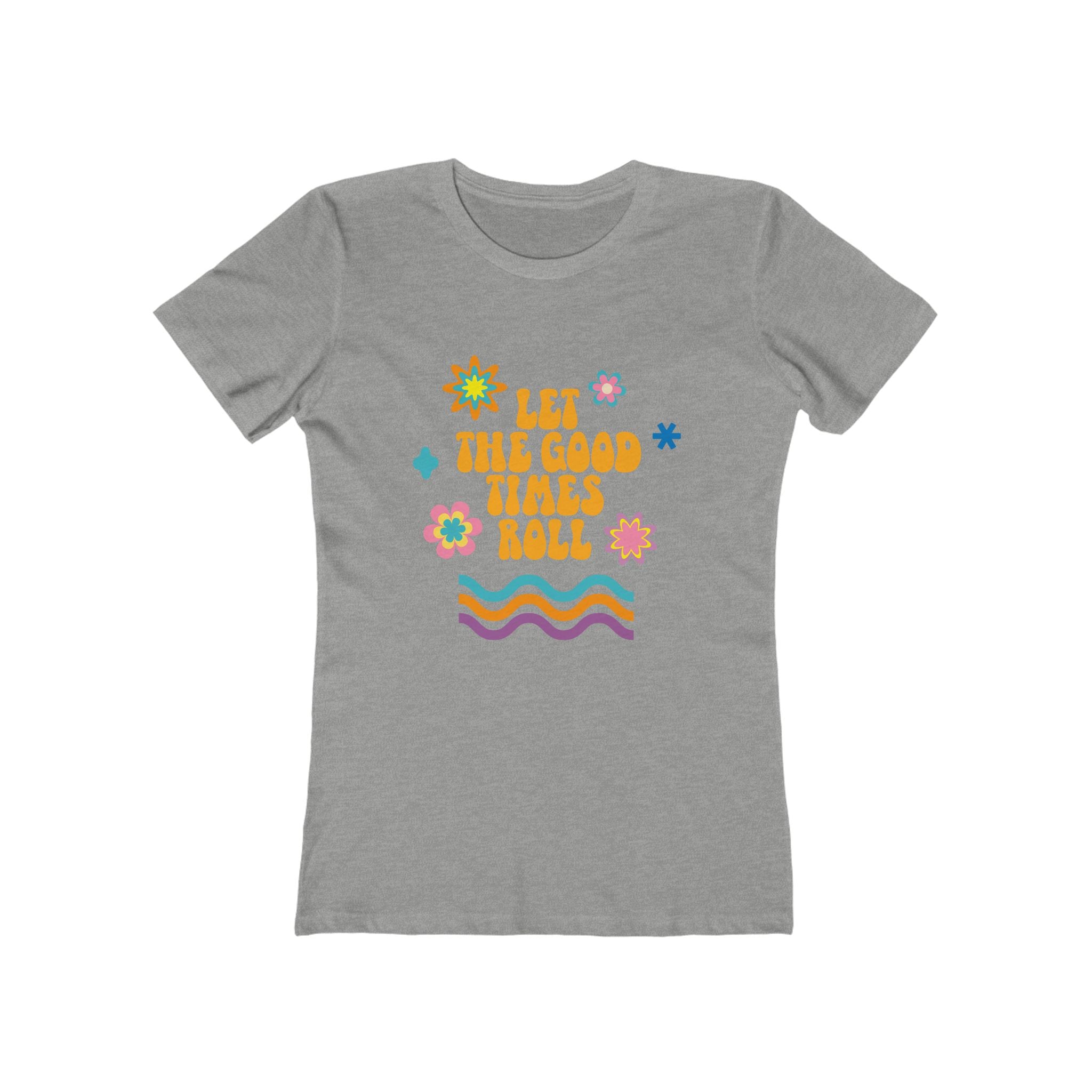 Retro Floral "Let The Good Times Roll" Boyfriend Tee