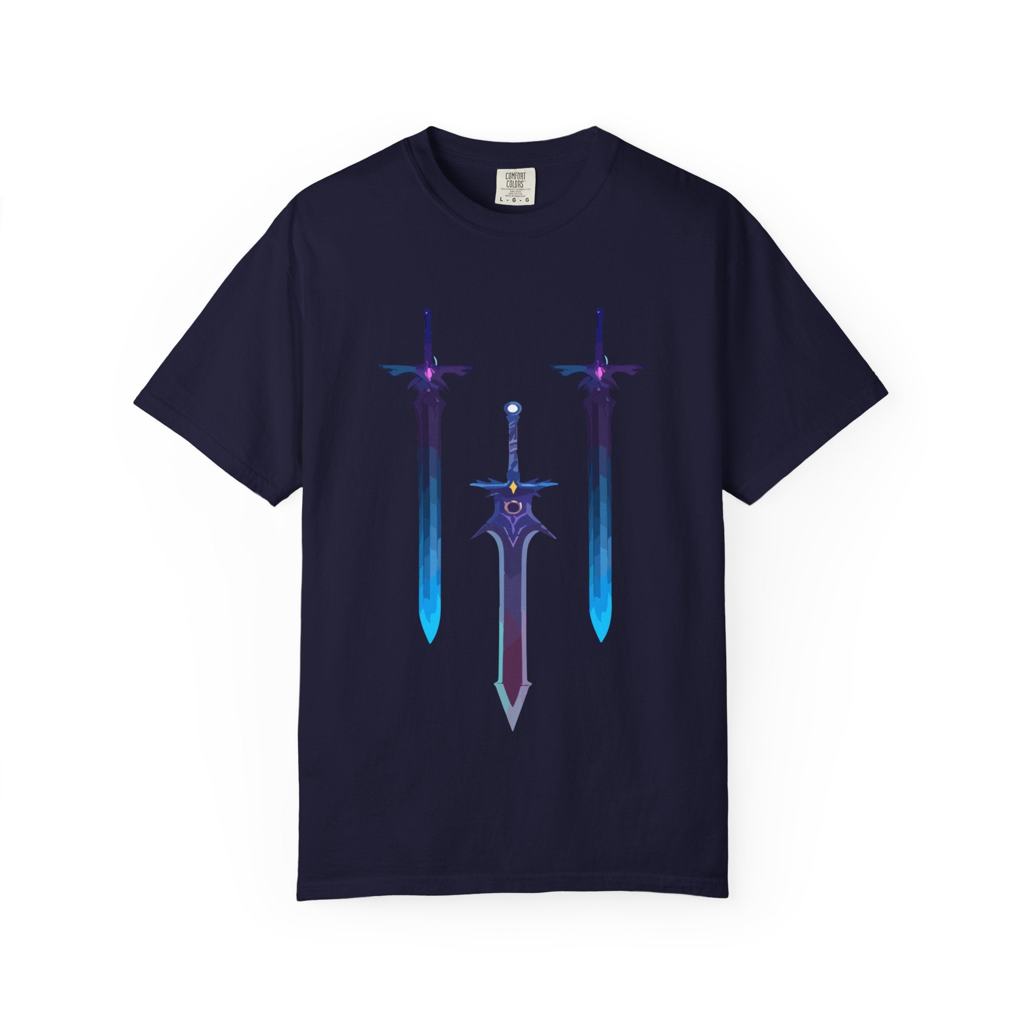 Magical Aura Swords Graphic Printed T-shirt — Pastel Fantasy Magical Swords