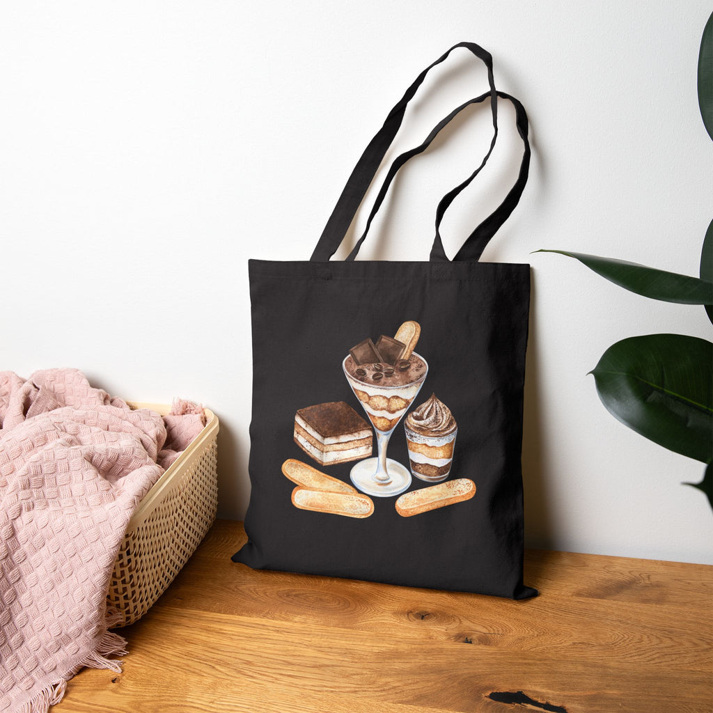 Tiramisu Dessert Lover Canvas Tote Bag — Classic Pastry Cotton Tote