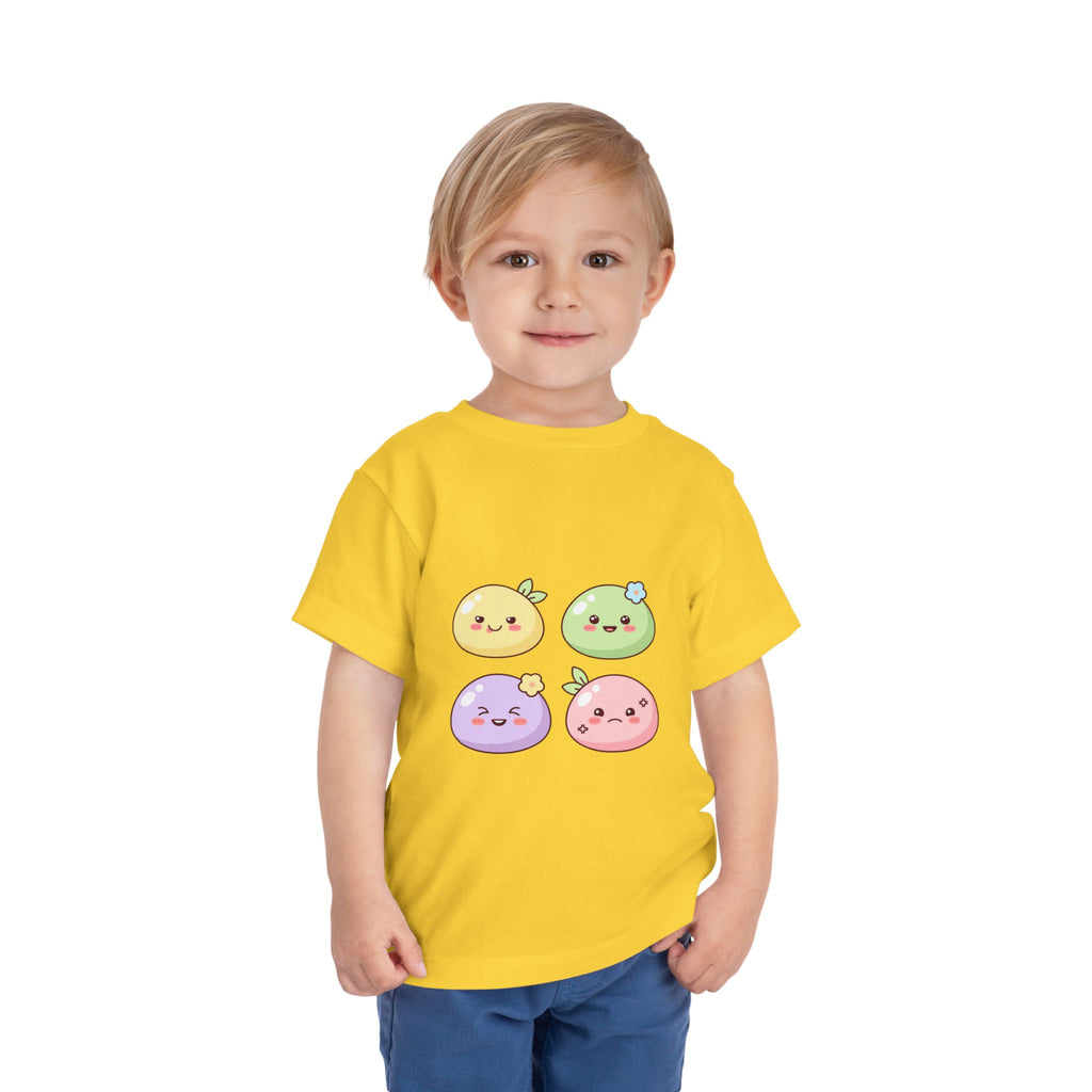 Kawaii Fruit Faces Toddler Tee — Cute Pastel Fruit Characters Shirt