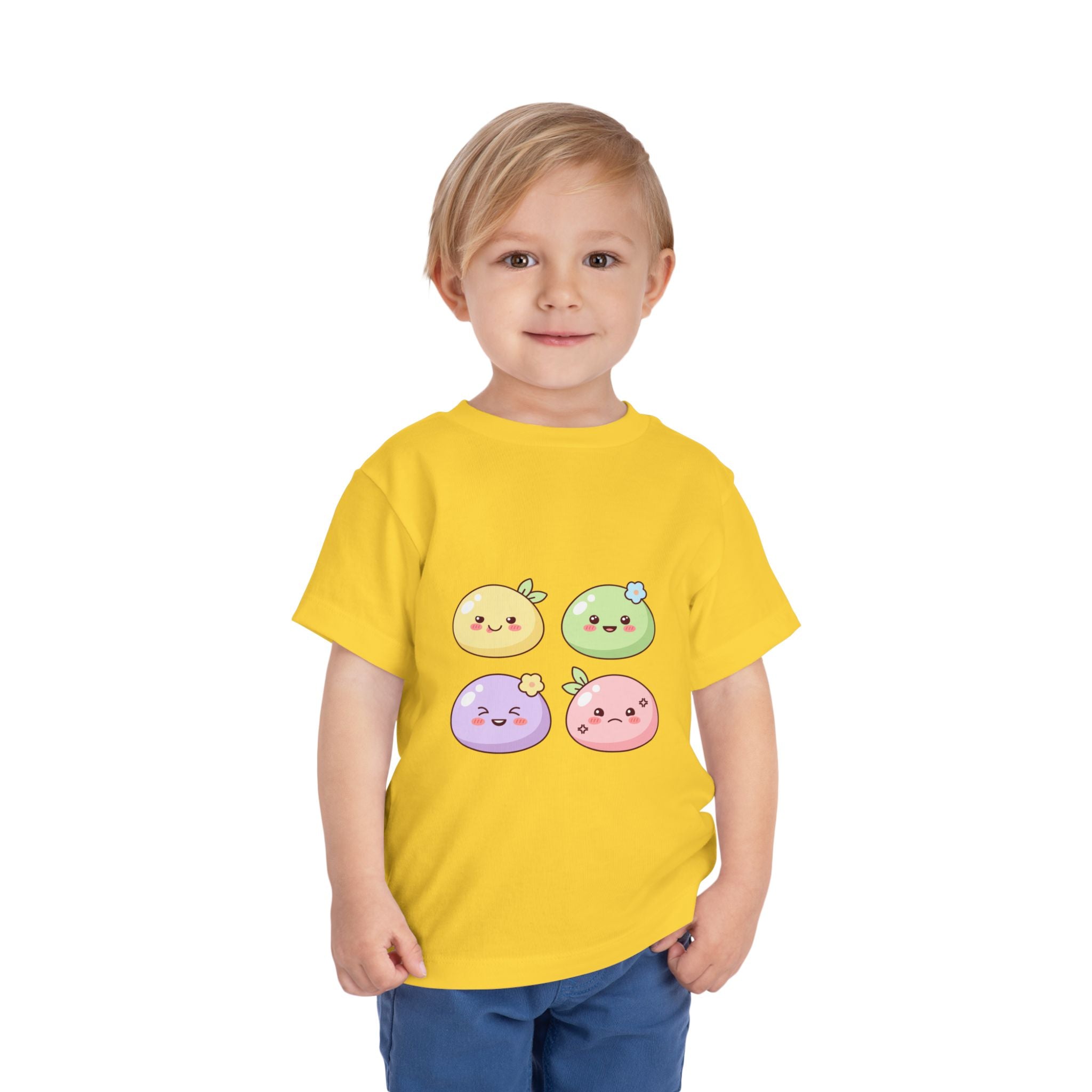 Kawaii Fruit Faces Toddler Tee — Cute Pastel Fruit Characters Shirt