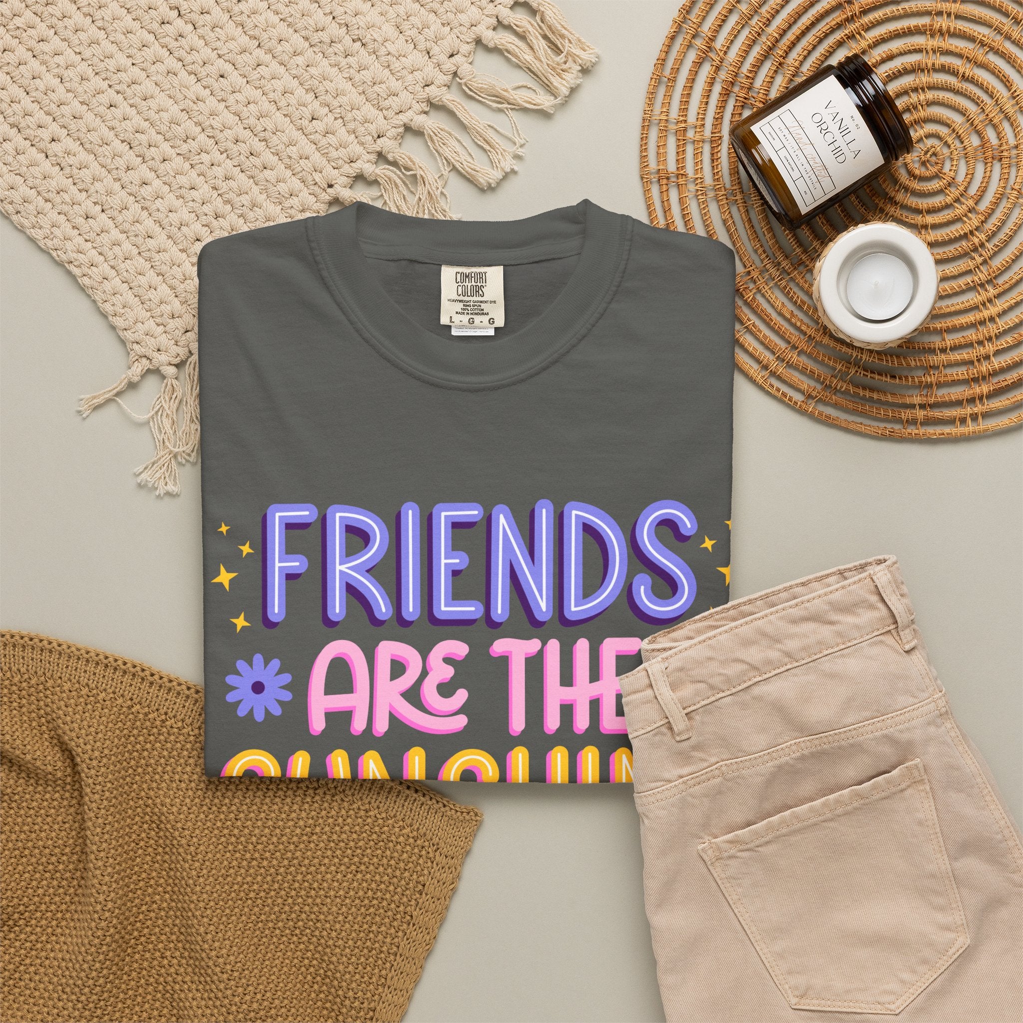 Friends Are the Sunshine of Life Text Printed UnisexT-Shirt