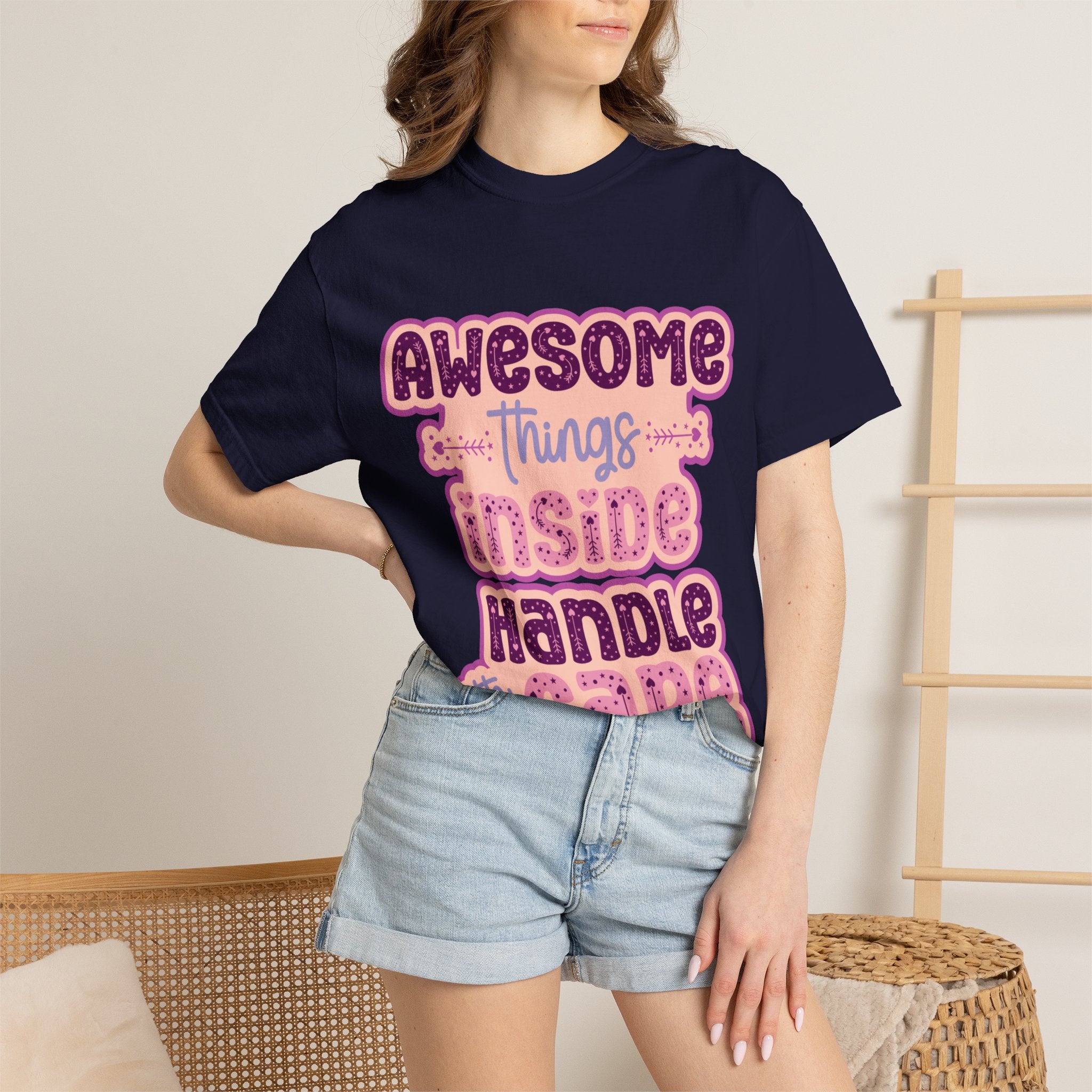 Retro "Awesome Things Inside, Handle With Care" T-Shirt