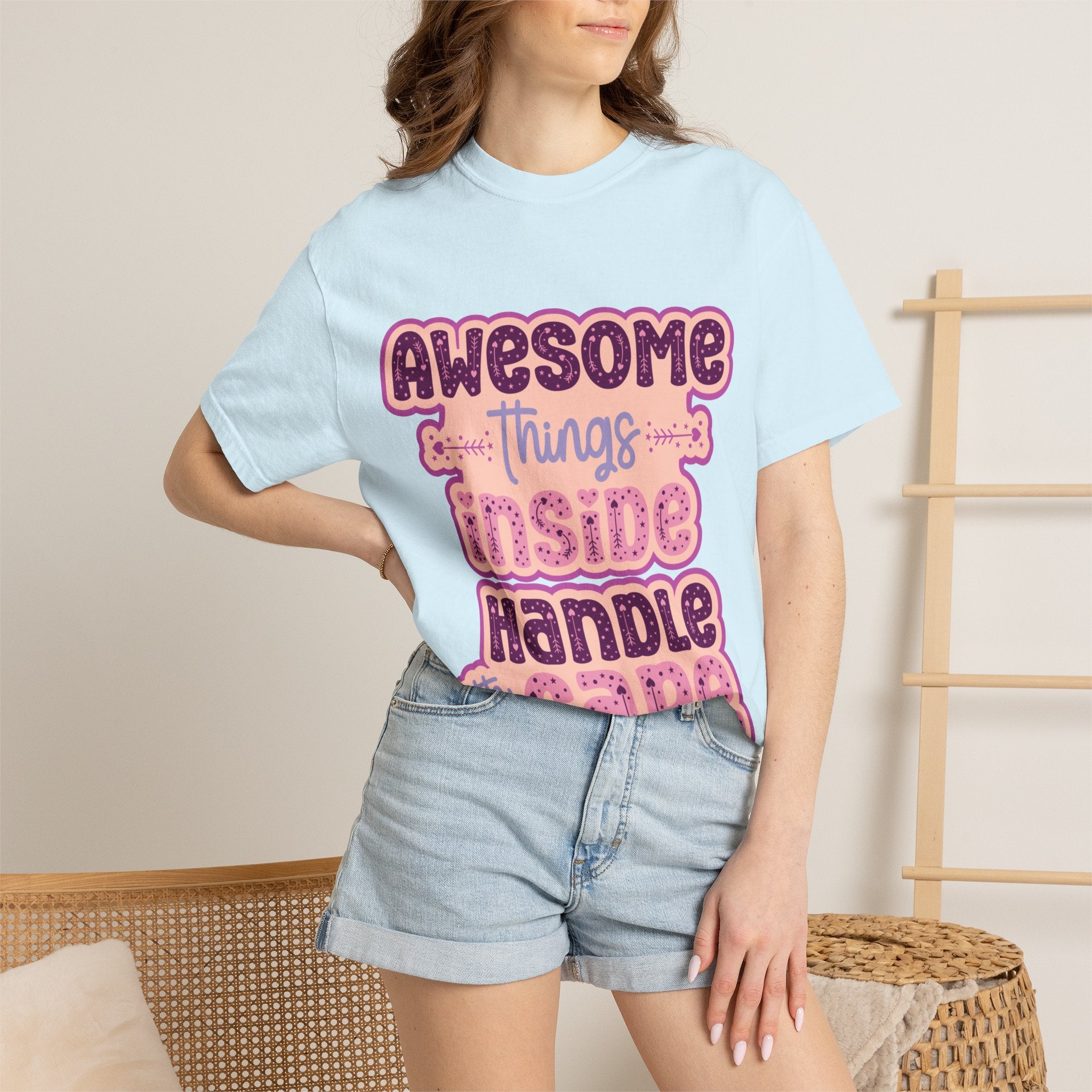 Retro "Awesome Things Inside, Handle With Care" T-Shirt