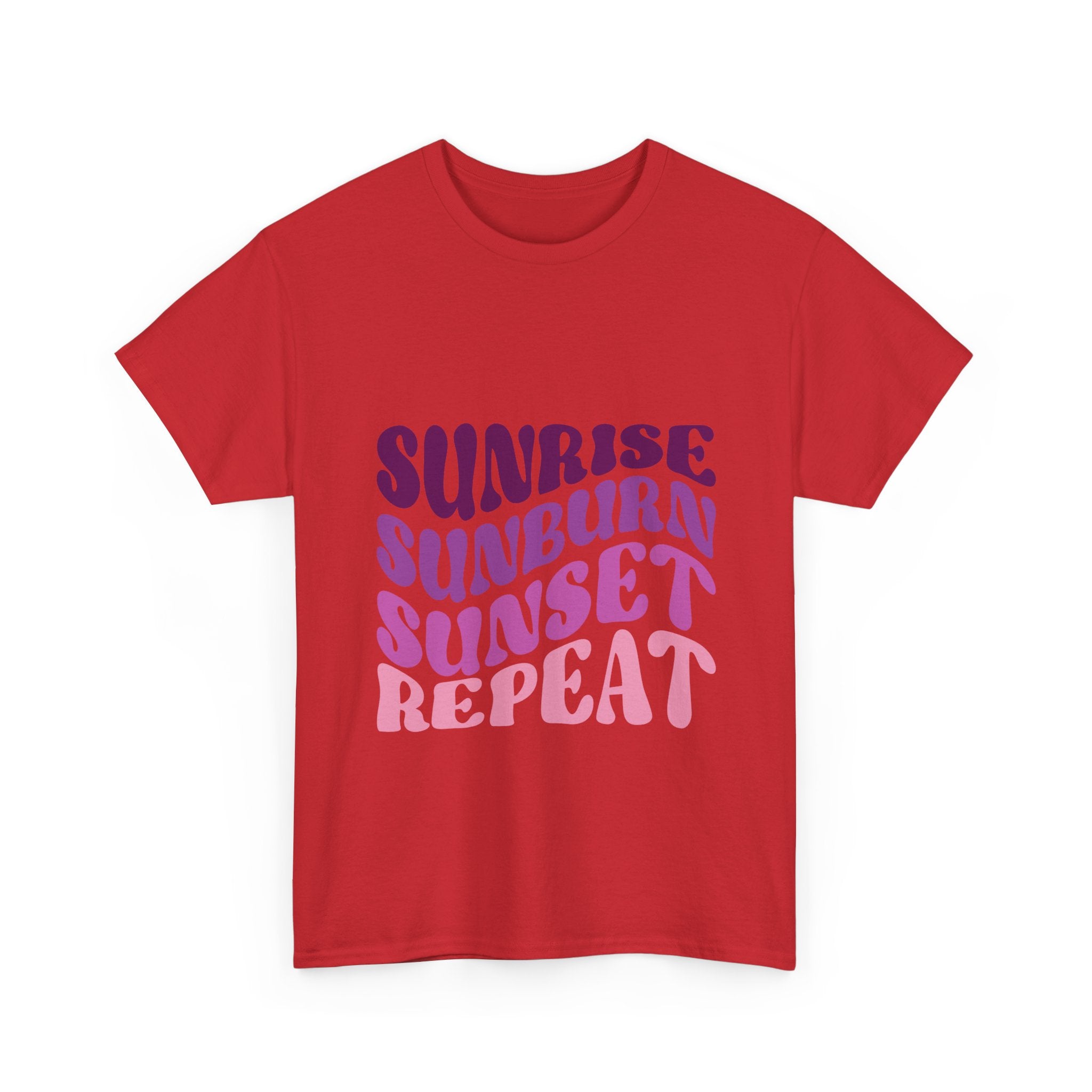 Sunrise Sunburn Sunset Repeat Retro Beach Tee