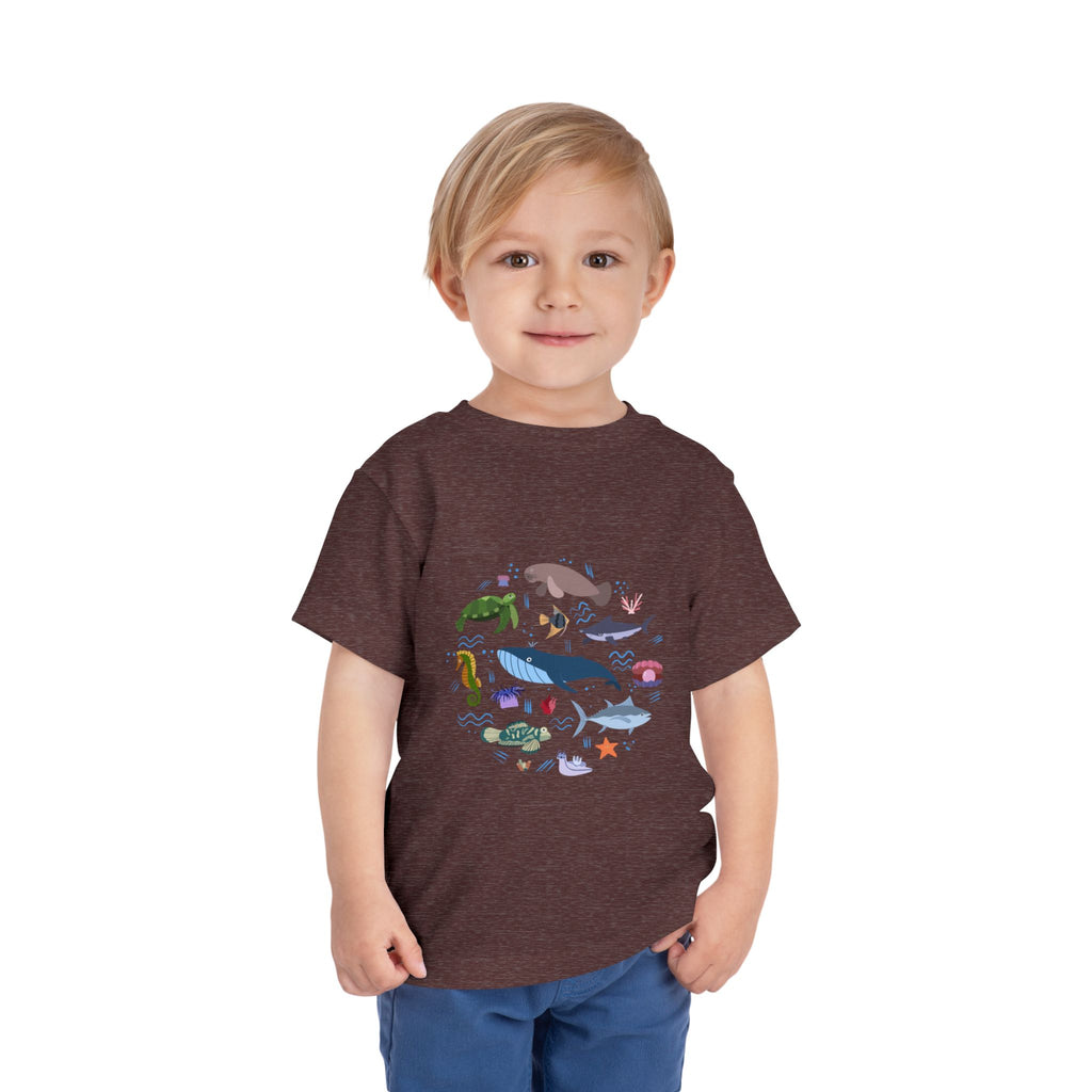 Toddler Tee — Cute Ocean Animals Circle Graphic