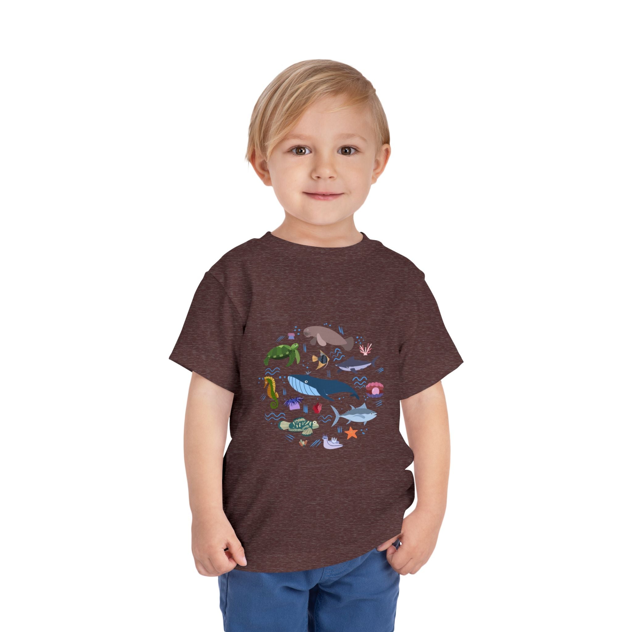 Toddler Tee — Cute Ocean Animals Circle Graphic