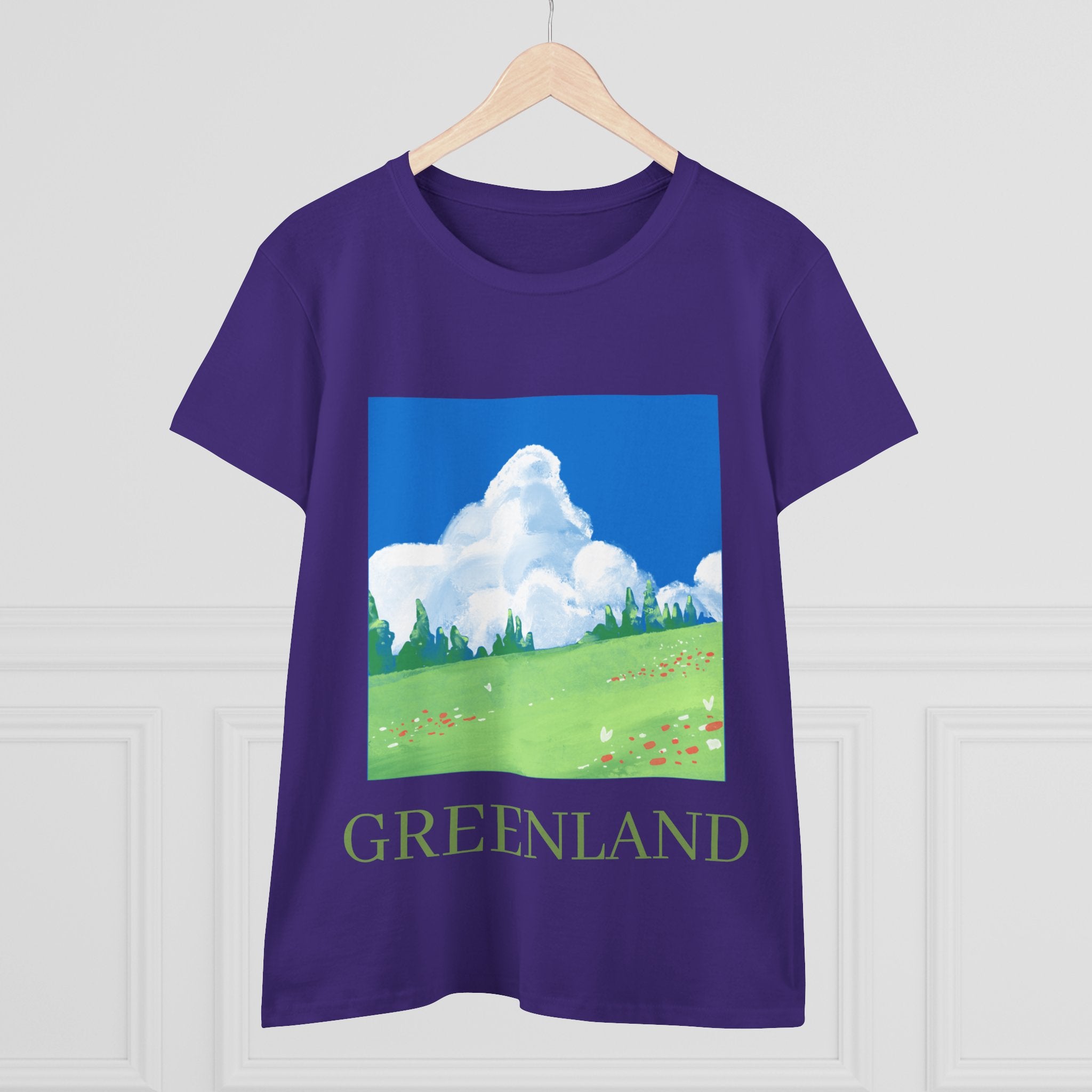 Greenland Scenic Tee — Pastel Meadow Graphic T‑Shirt