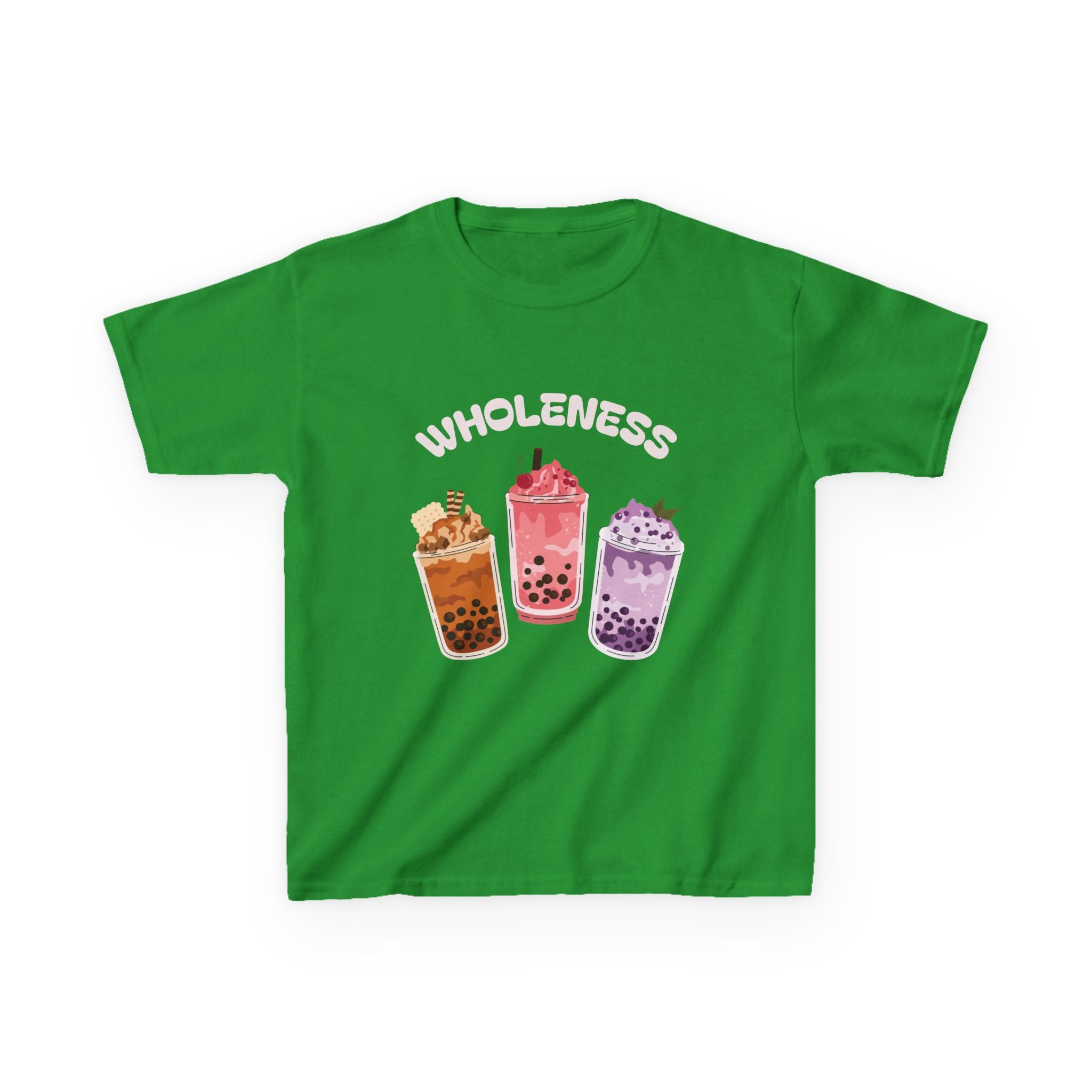 Youth Comfortable Boba Tea "WHOLENESS" Printed T-shirt
