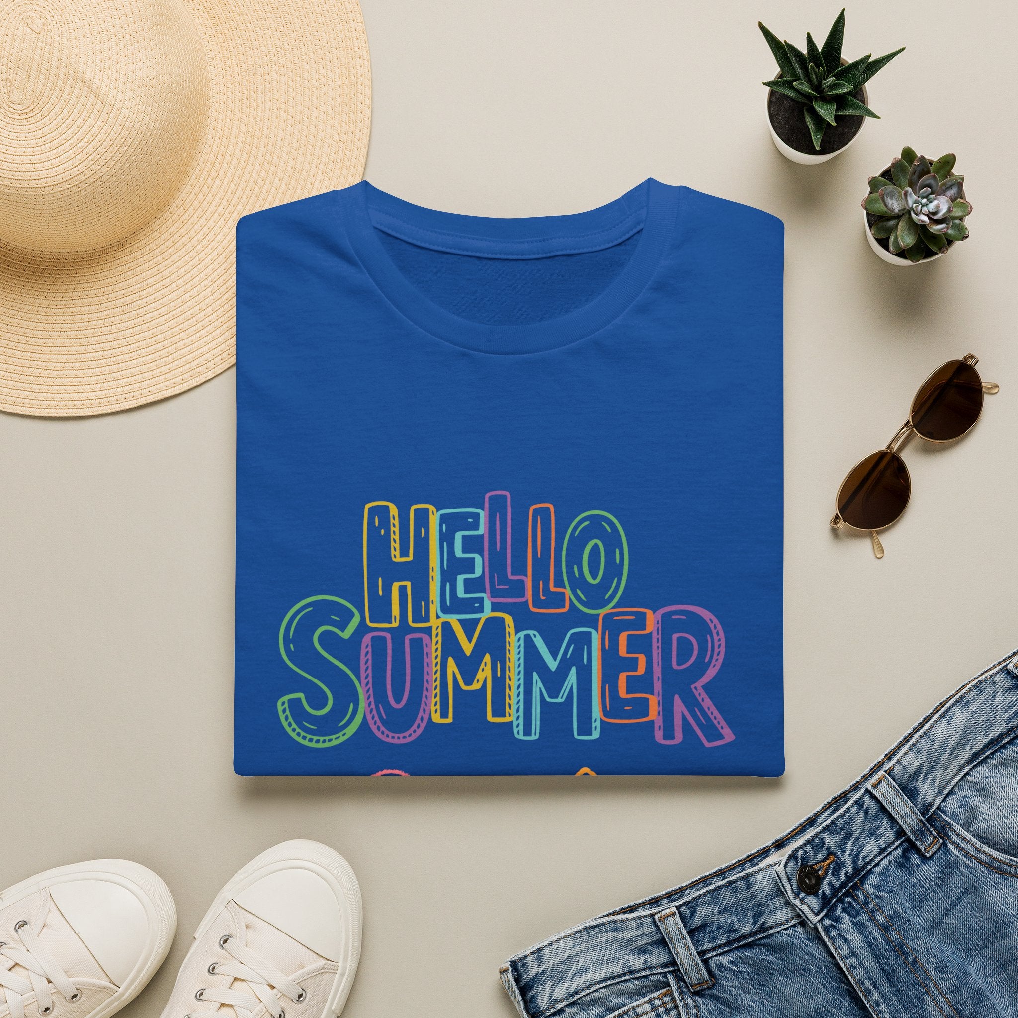 Hello Summer T-Shirt — Pastel Beach Vibes Graphic Tee