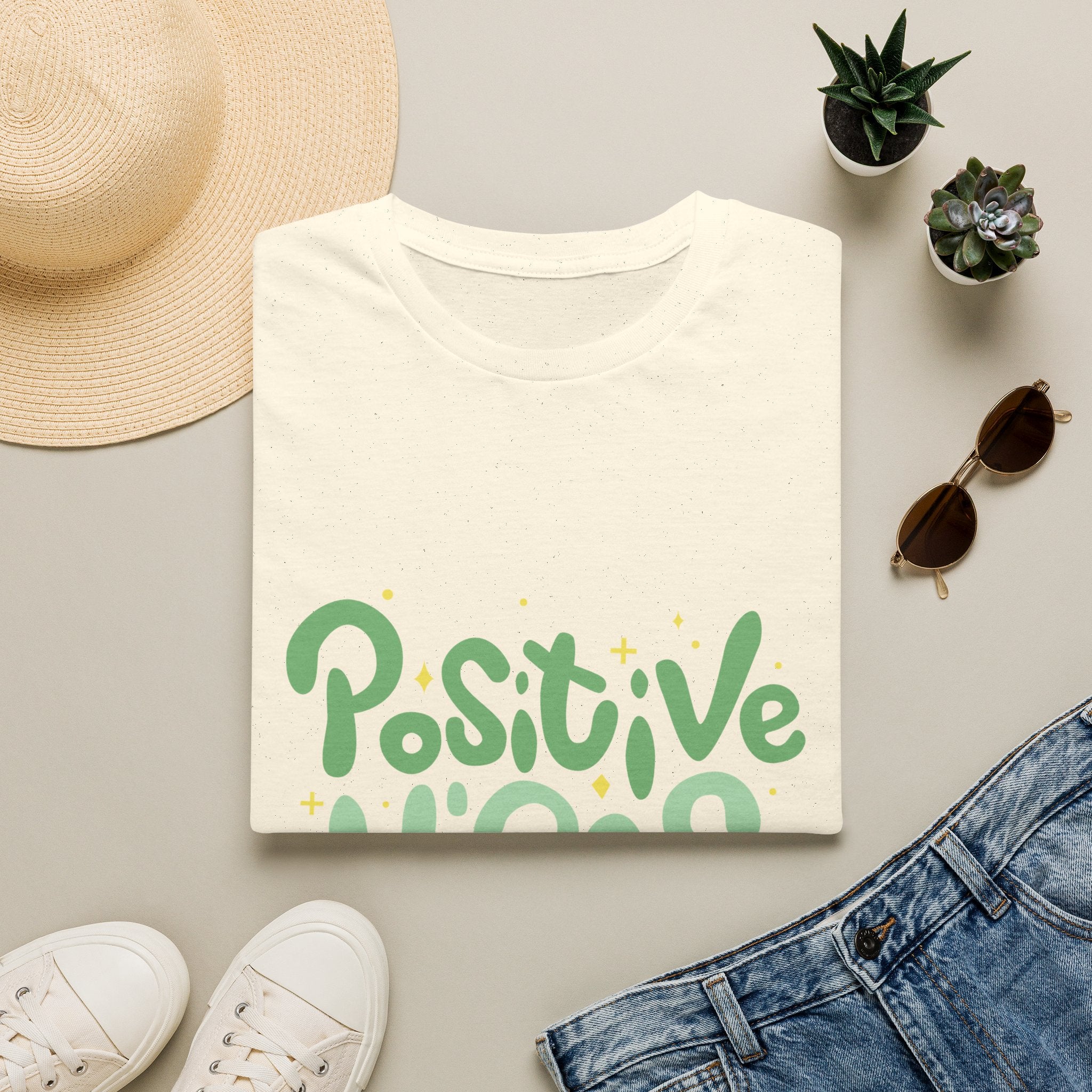 Positive Vibes Only Text Printed T-Shirt - Feel Good Vibes T-shirt