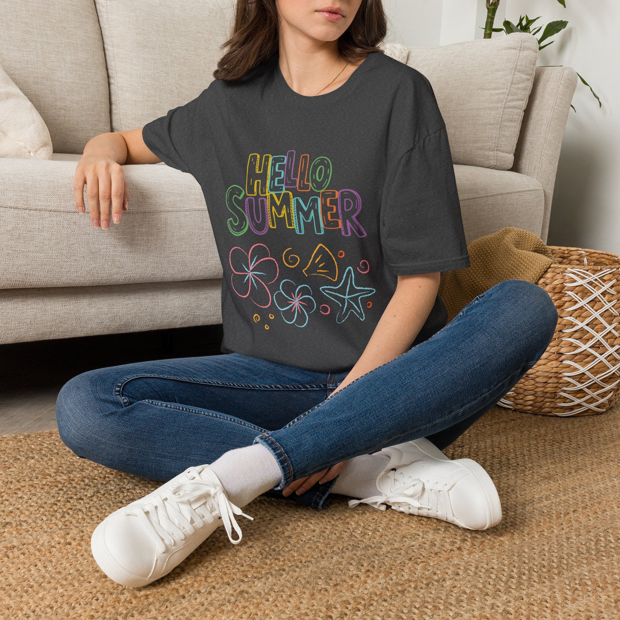 Hello Summer T-Shirt — Pastel Beach Vibes Graphic Tee