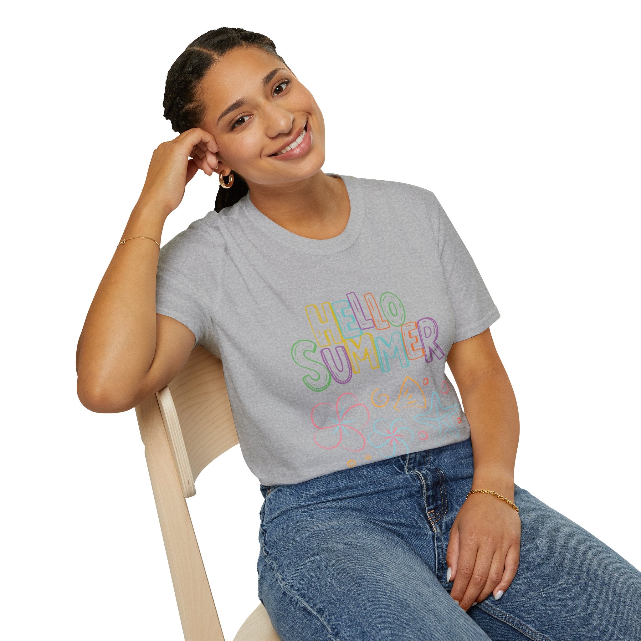 Hello Summer T-Shirt — Pastel Beach Vibes Graphic Tee