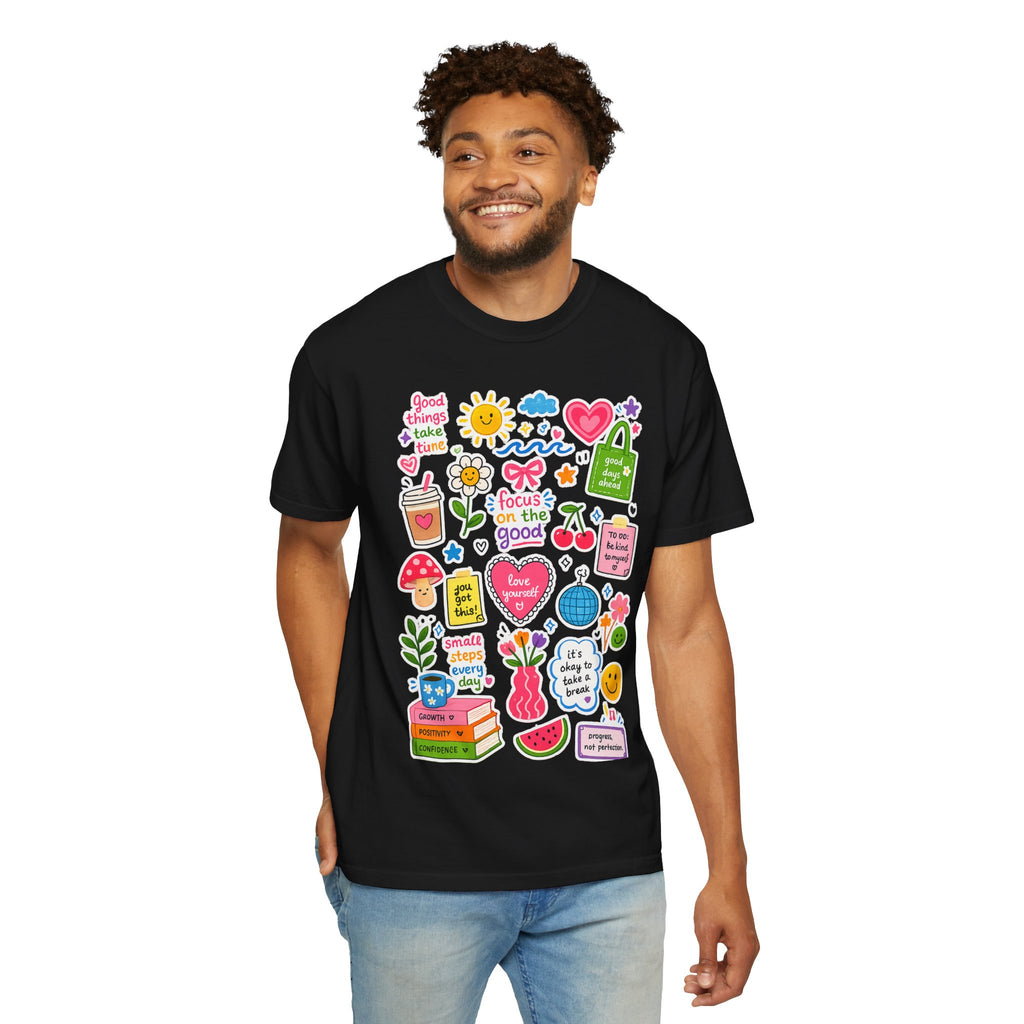 Positive Doodles Graphic T-Shirt — "Focus on the Good" Inspirational Tee
