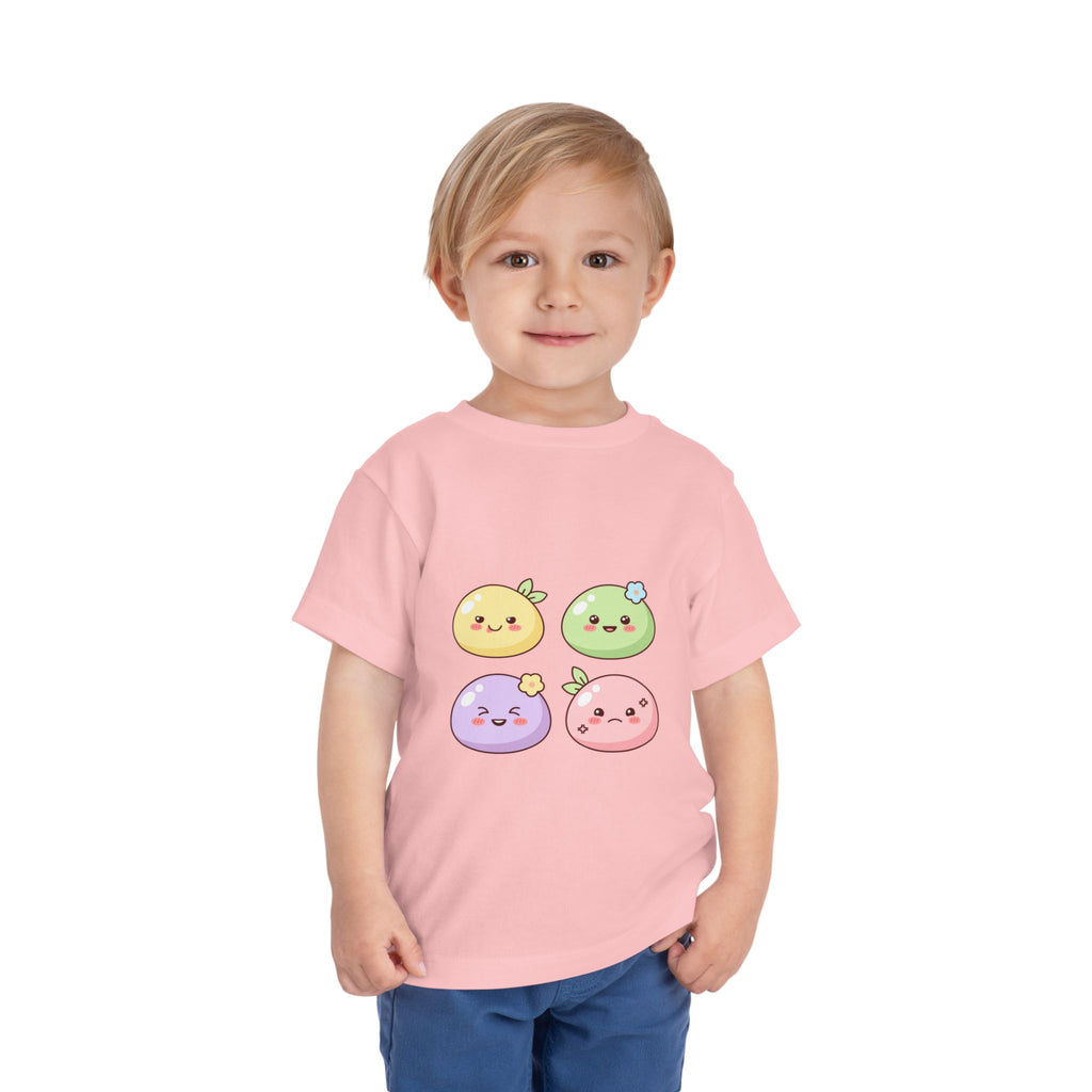 Kawaii Fruit Faces Toddler Tee — Cute Pastel Fruit Characters Shirt
