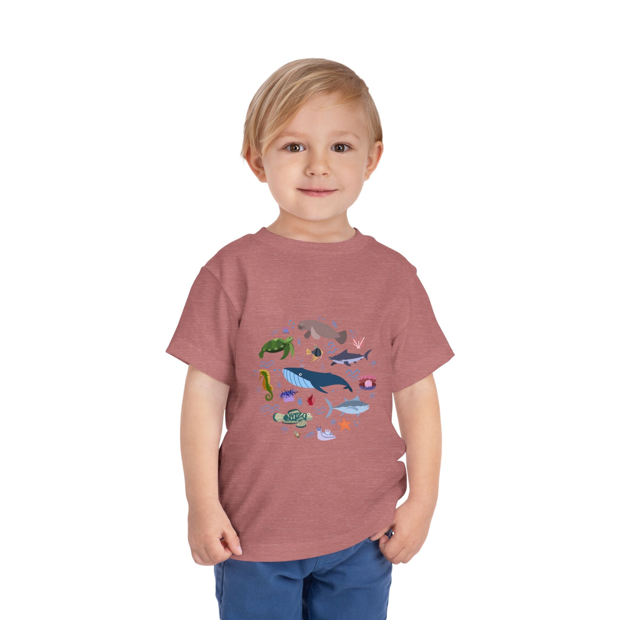 Toddler Tee — Cute Ocean Animals Circle Graphic