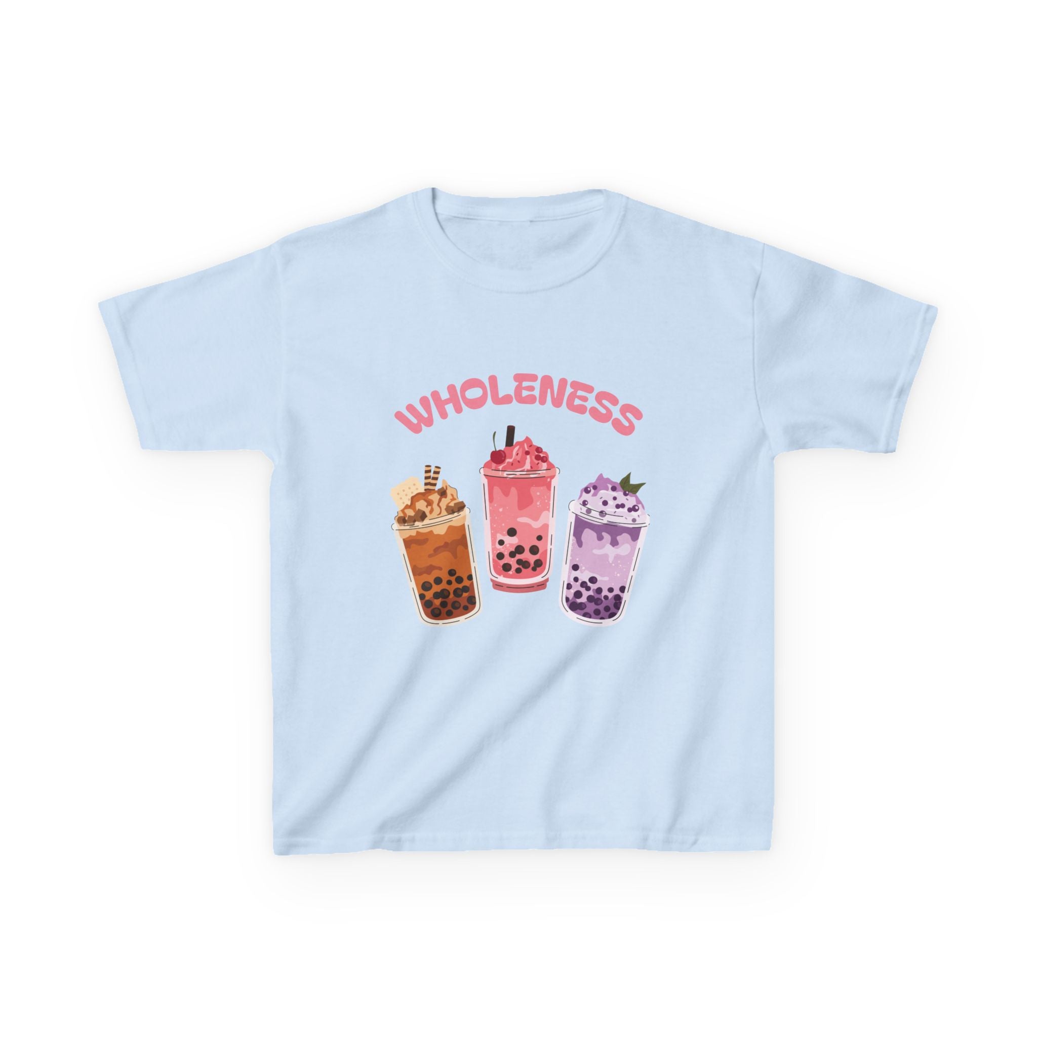 Youth Comfortable Boba Tea "WHOLENESS" Printed T-shirt