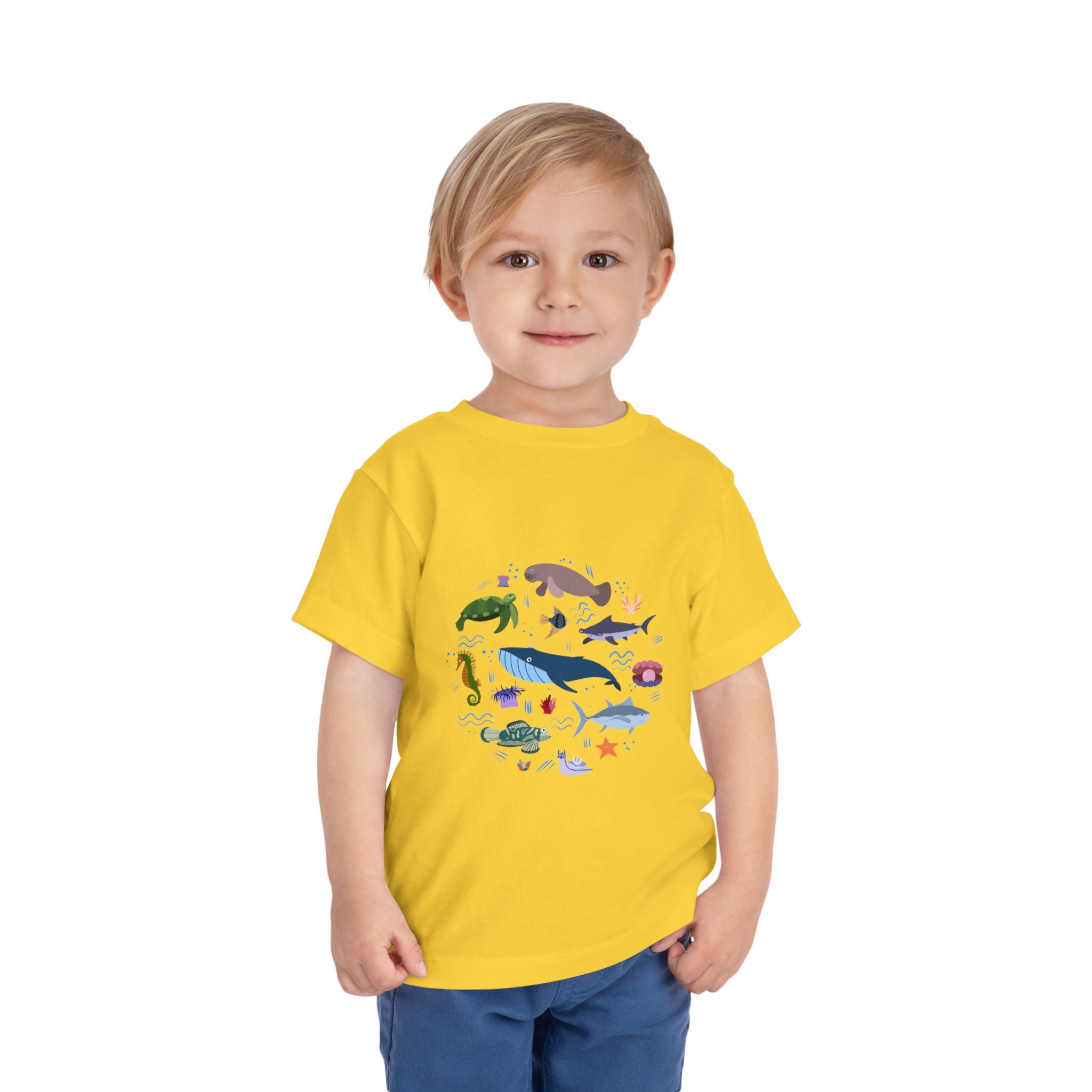 Toddler Tee — Cute Ocean Animals Circle Graphic