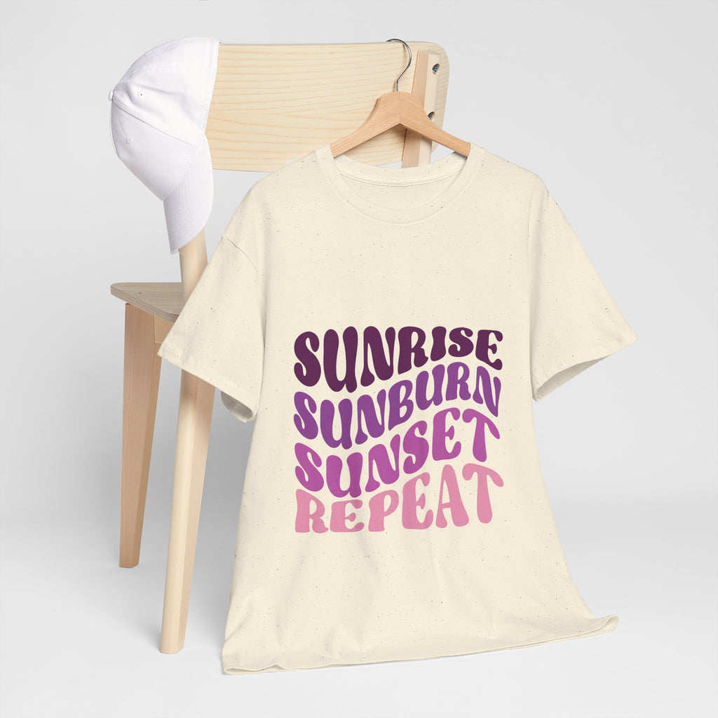 Sunrise Sunburn Sunset Repeat Retro Beach Tee